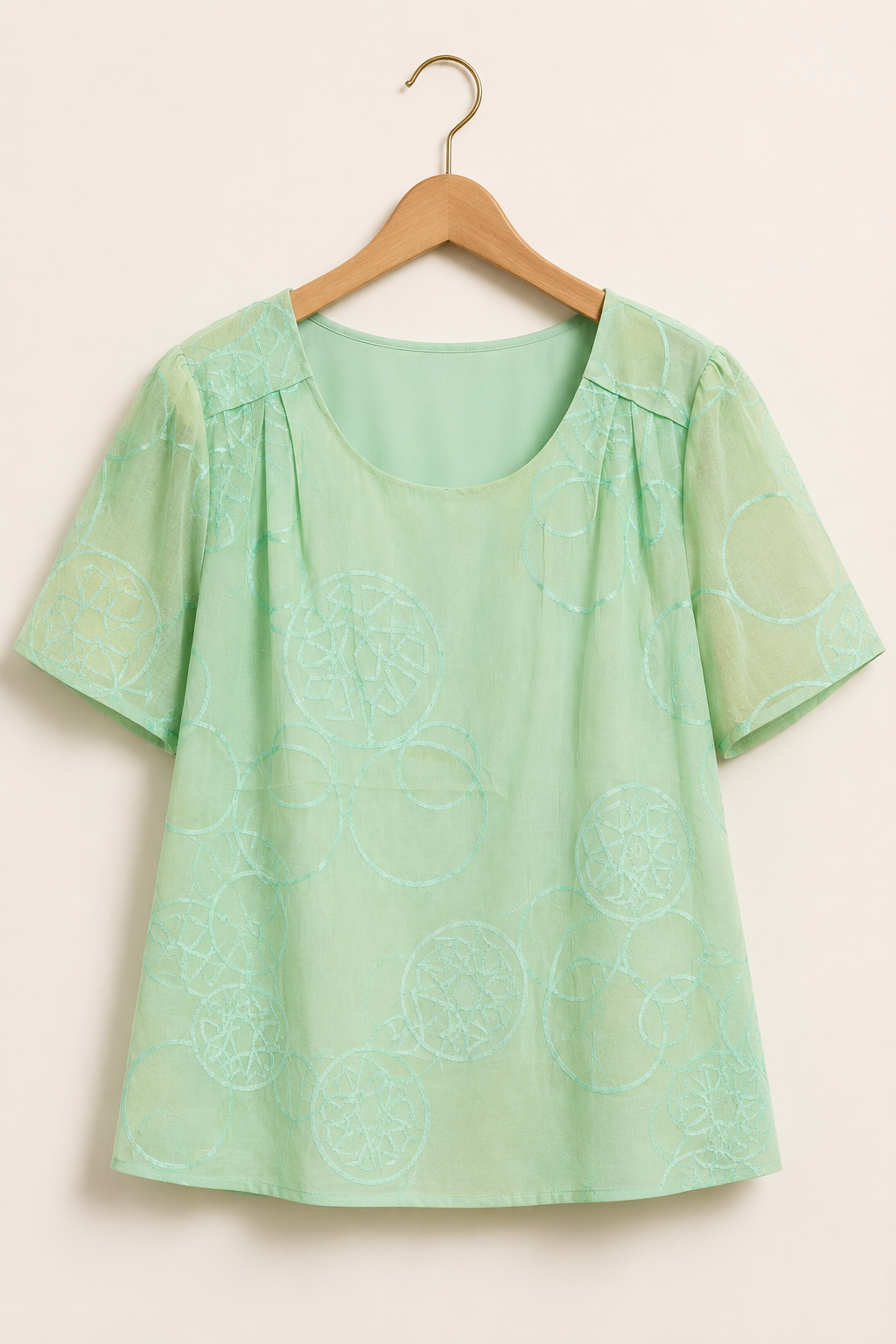 Blusa em Laise com Pregas no Colo Dália Verde