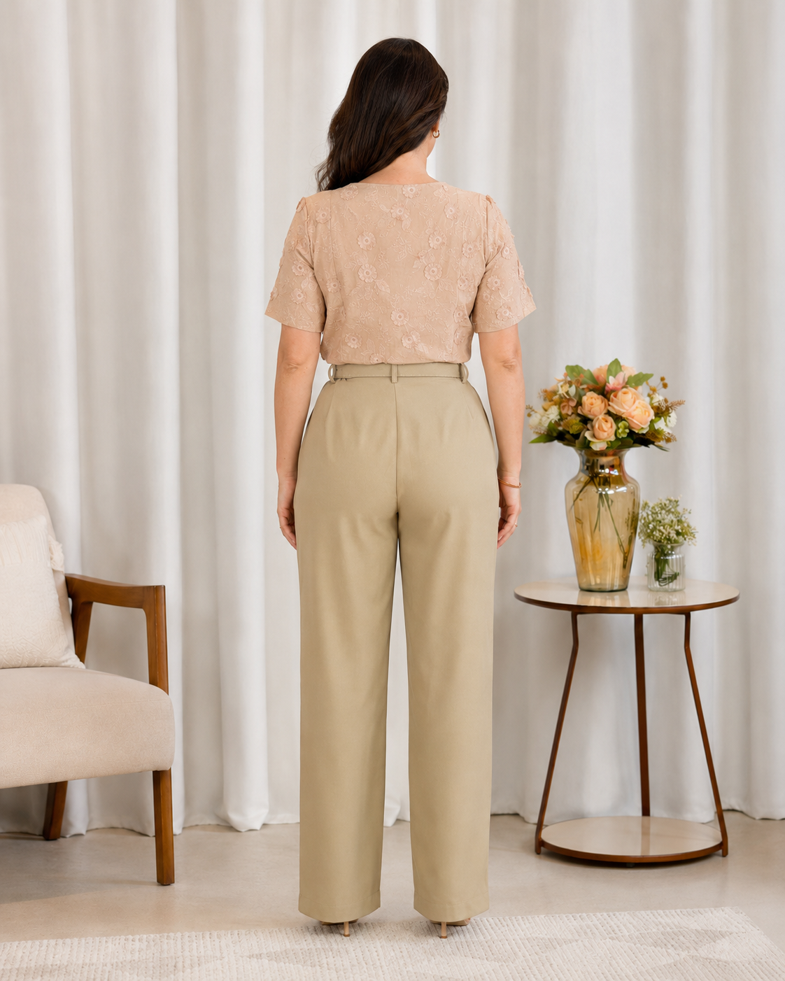 Blusa Laise Delicada Amara Bege - foto 7