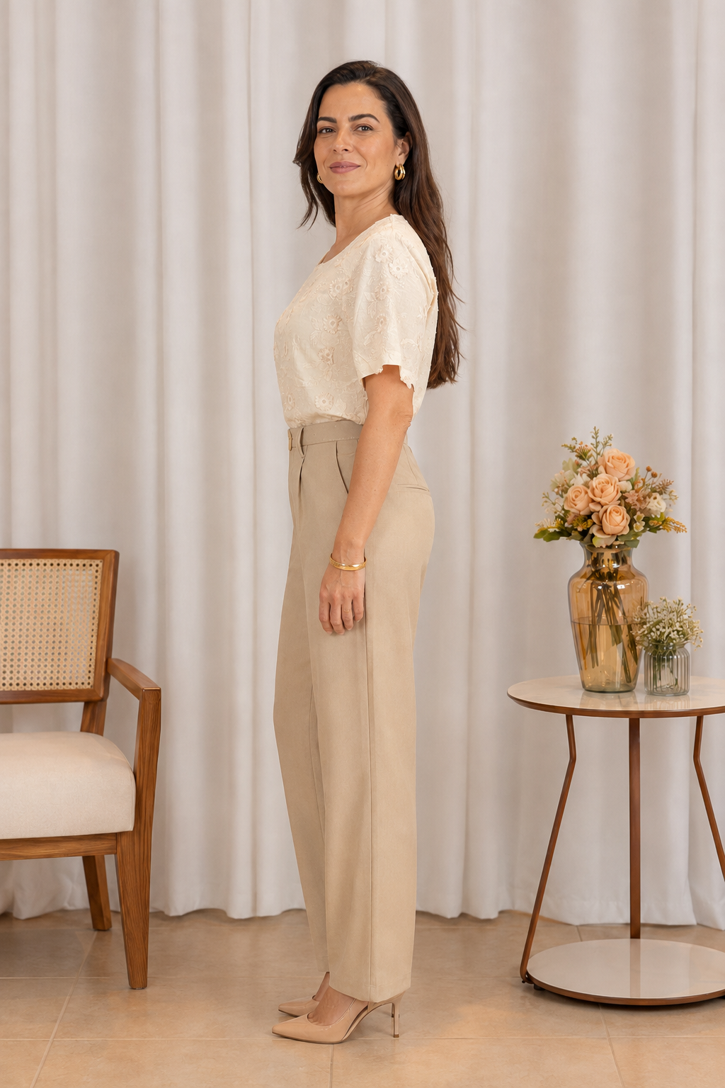 Blusa Laise Delicada Amara Creme - foto 3