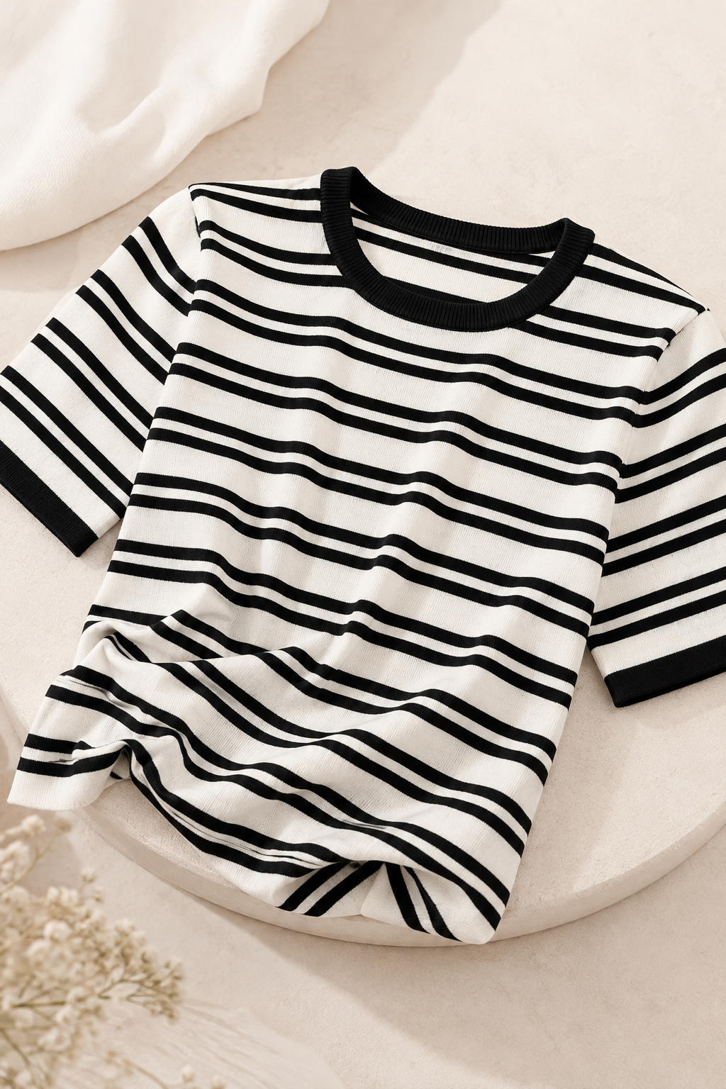 Blusa Modal Listrada Iris Branca