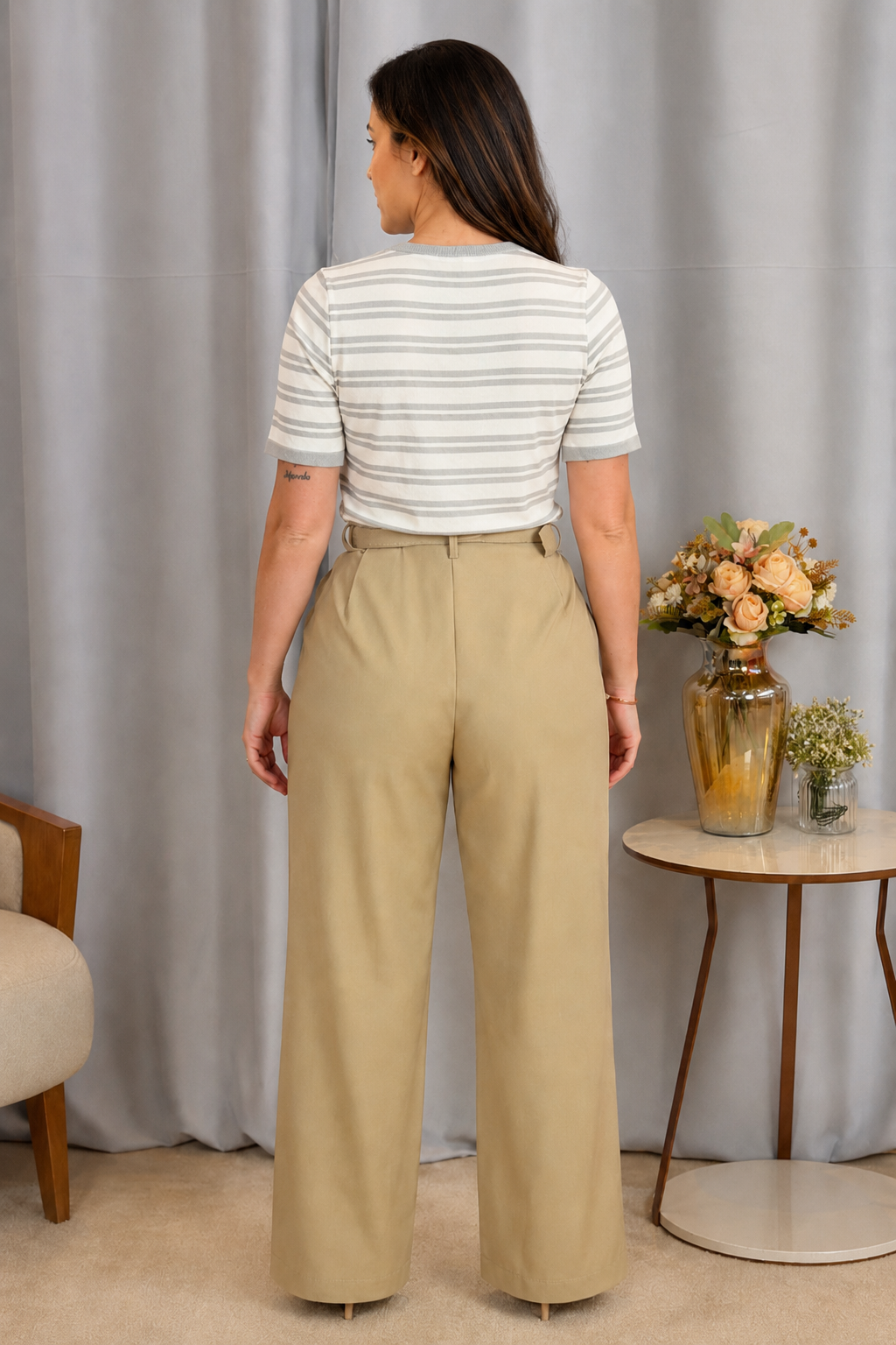 Blusa Modal Listrada Iris Cinza
