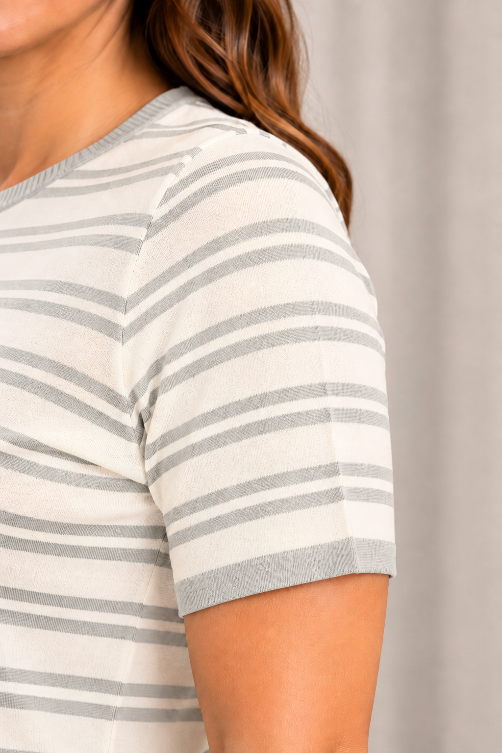 Blusa Modal Listrada Iris Cinza