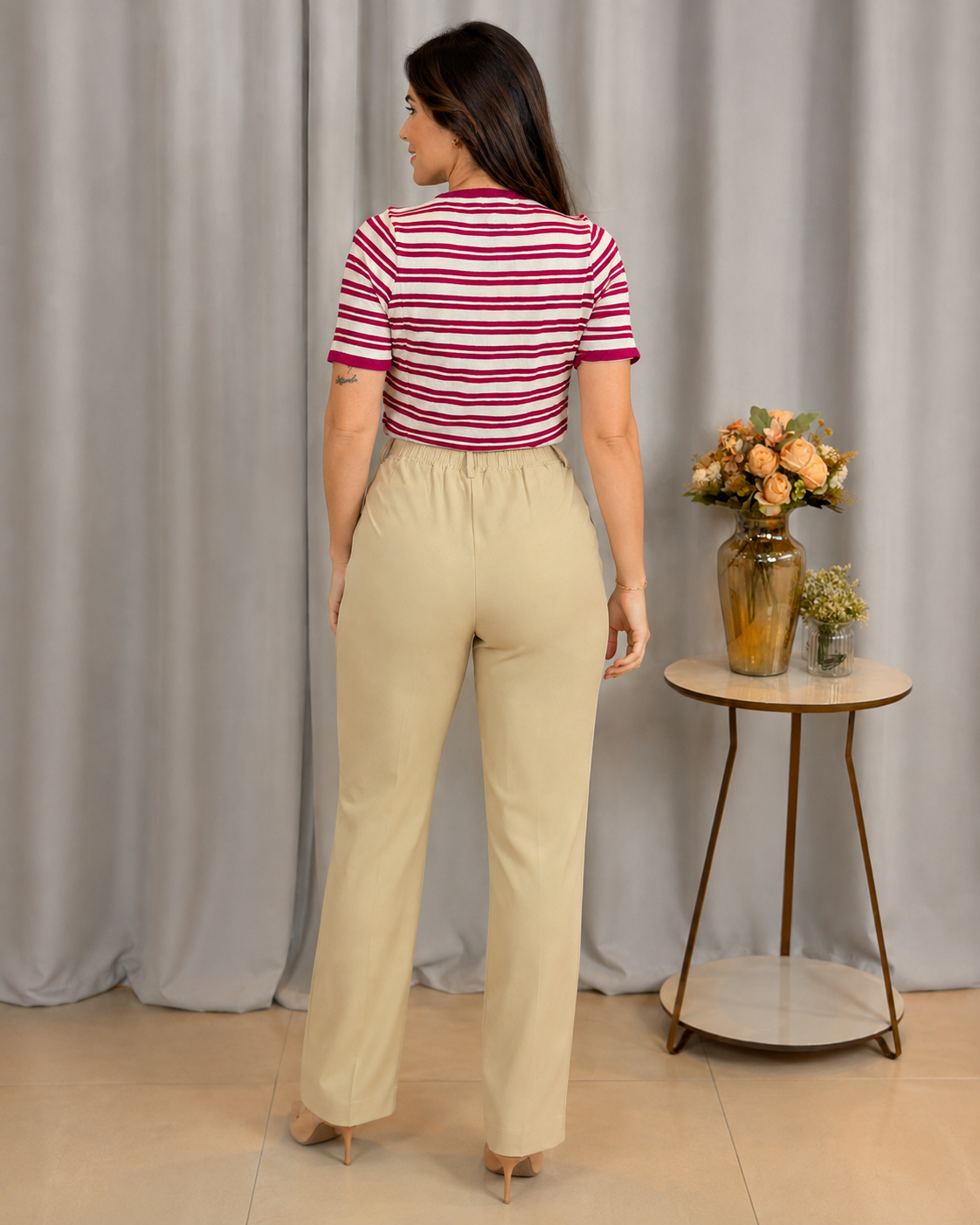 Blusa Modal Listrada Iris Rosa