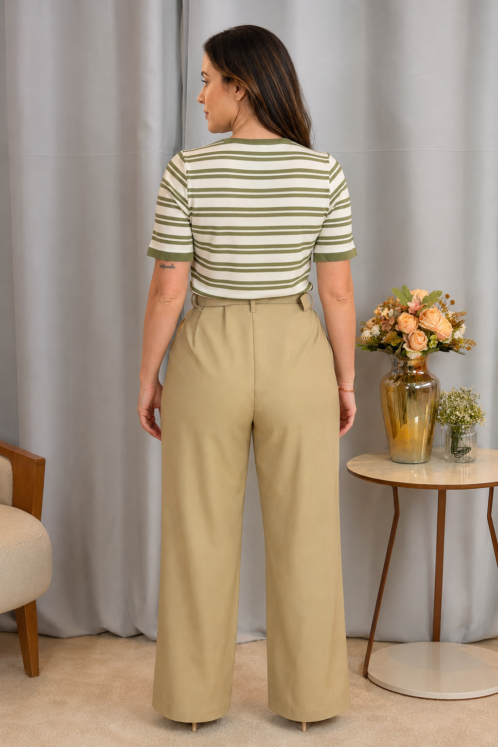 Blusa Modal Listrada Iris Verde