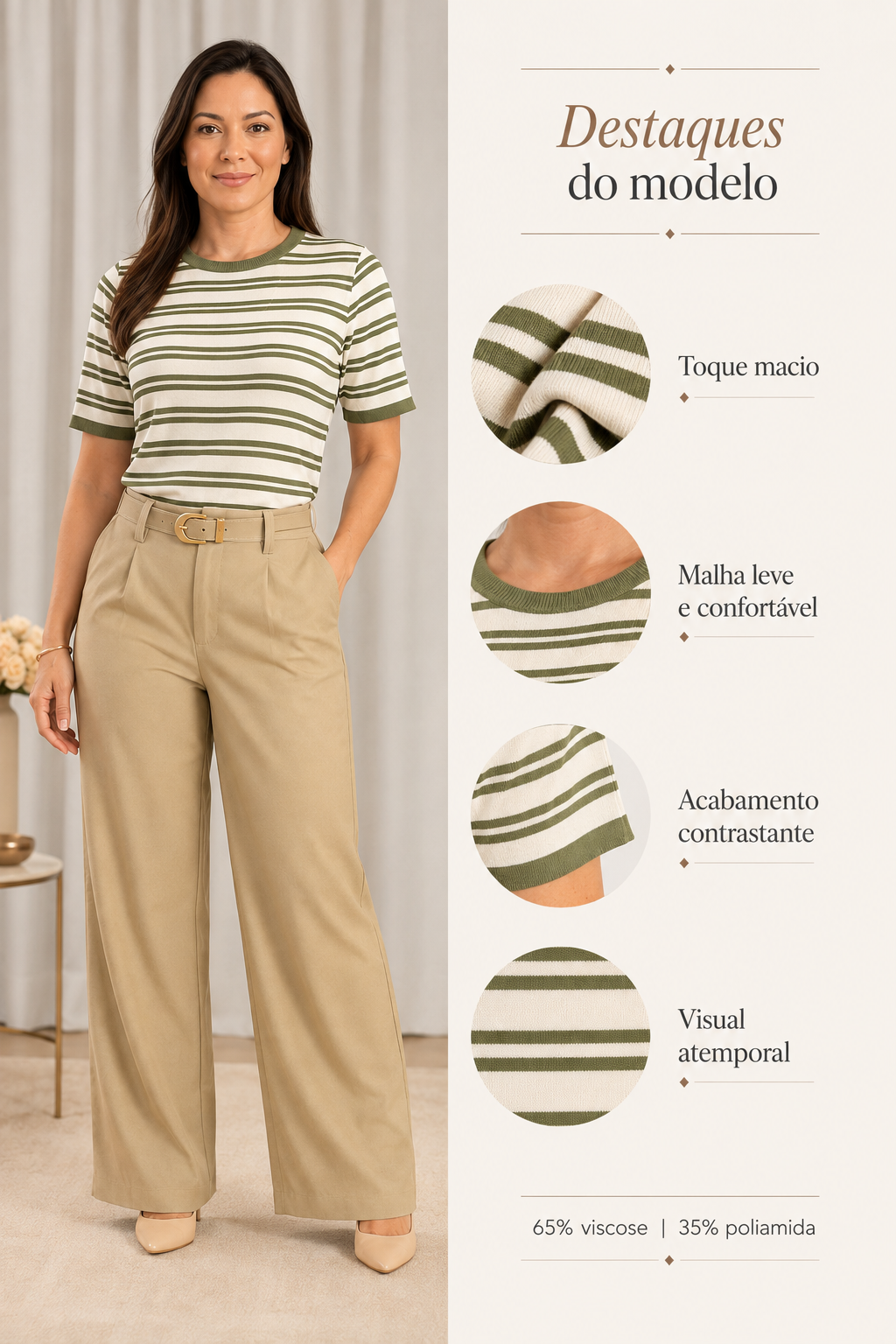 Blusa Modal Listrada Iris Verde