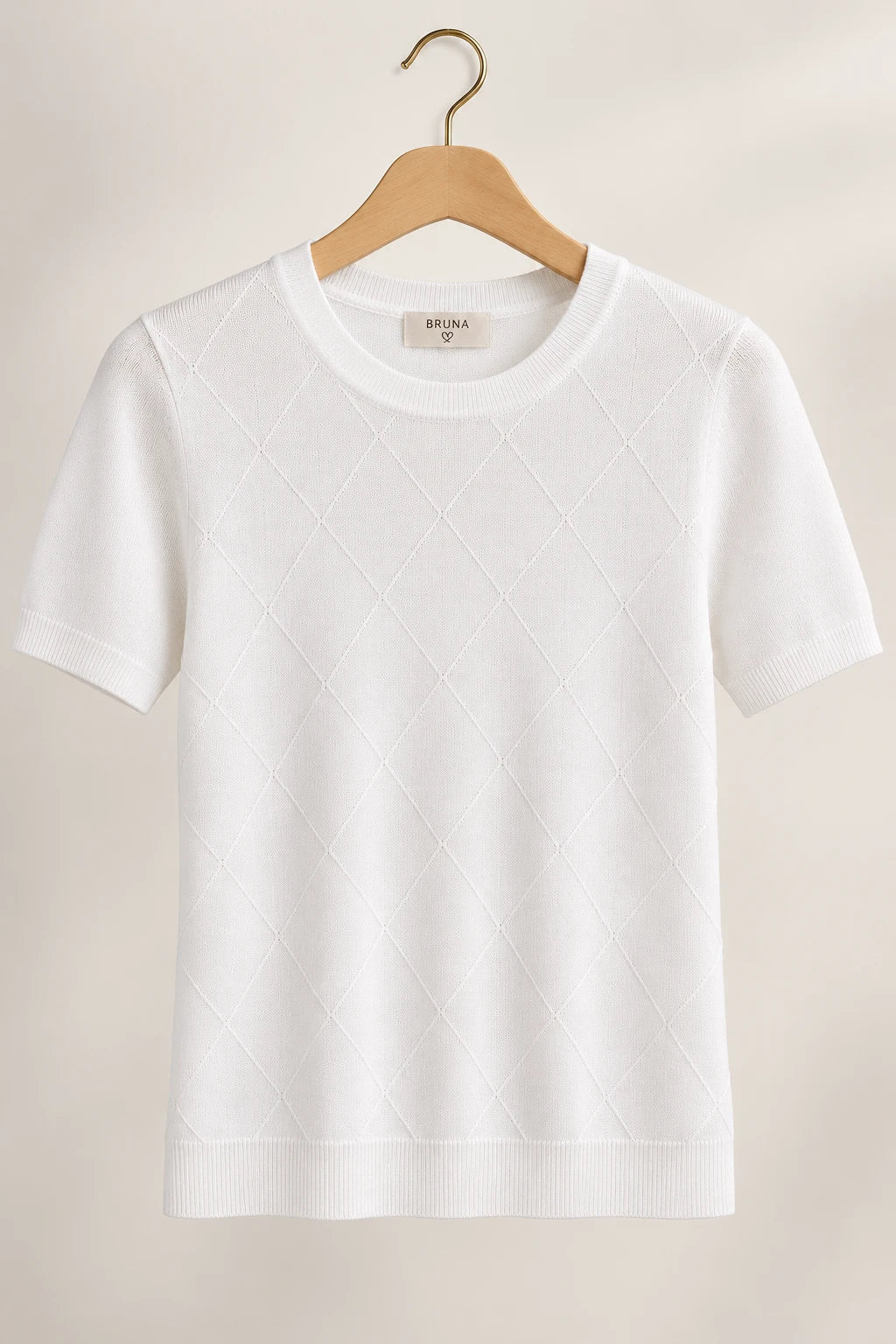 Blusa Manga Curta em Modal Bruna Branca
