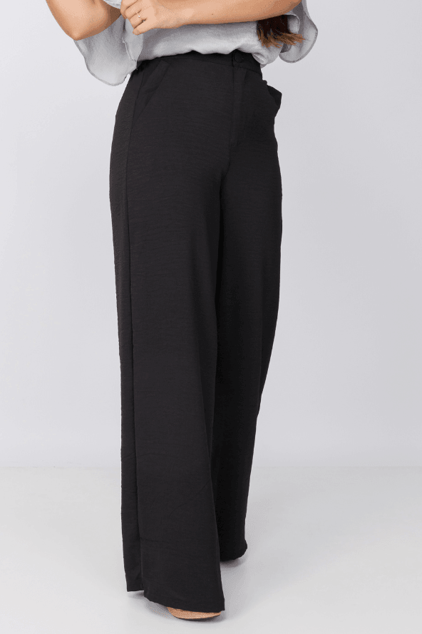Calça Pantalona Lisa Duna Maia Preta - imporium