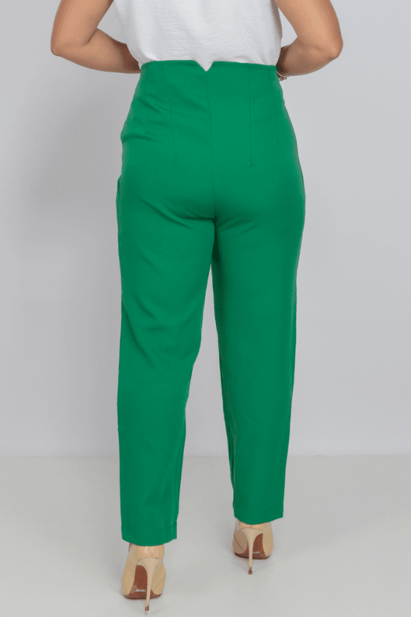 Calça Skinny Detalhe Cós Heloa Verde Bandeira - imporium