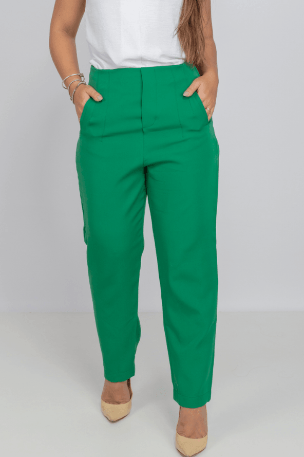 Calça Skinny Detalhe Cós Heloa Verde Bandeira - imporium