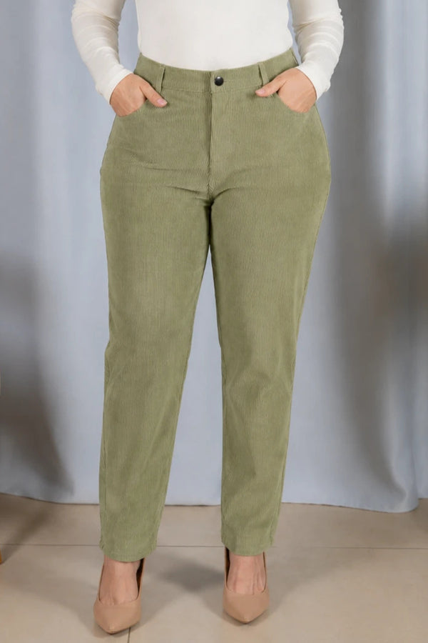 Calça Cotelê Corte Reto Lupita Verde