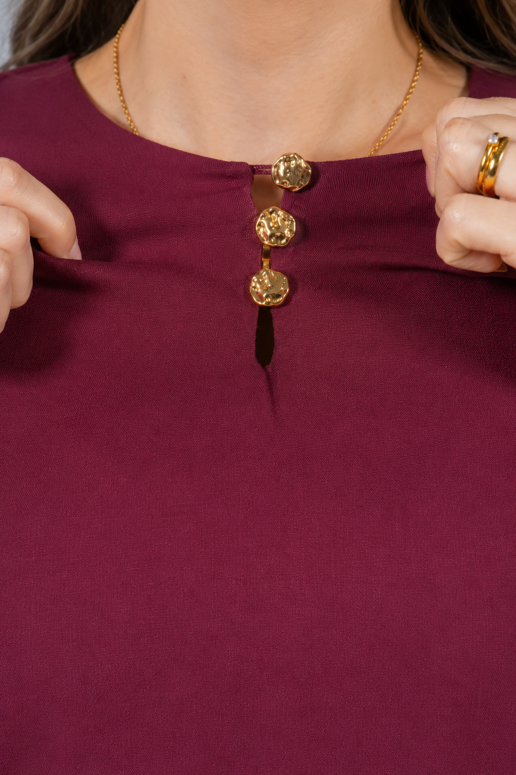 Blusa Visco Linen com Botões Chloe Marsala