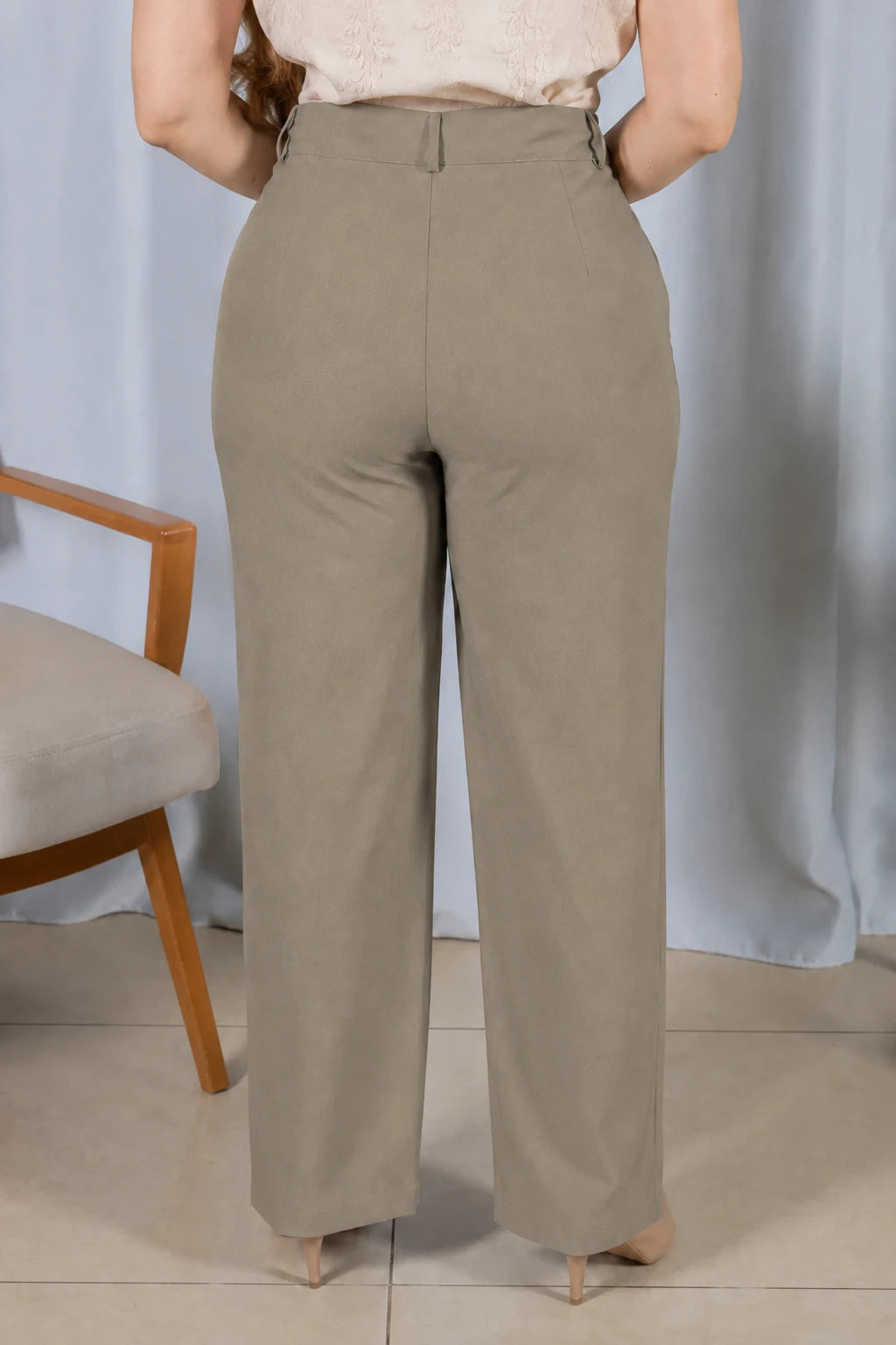 Calça Alfaiataria Corte Reto Cleo Verde