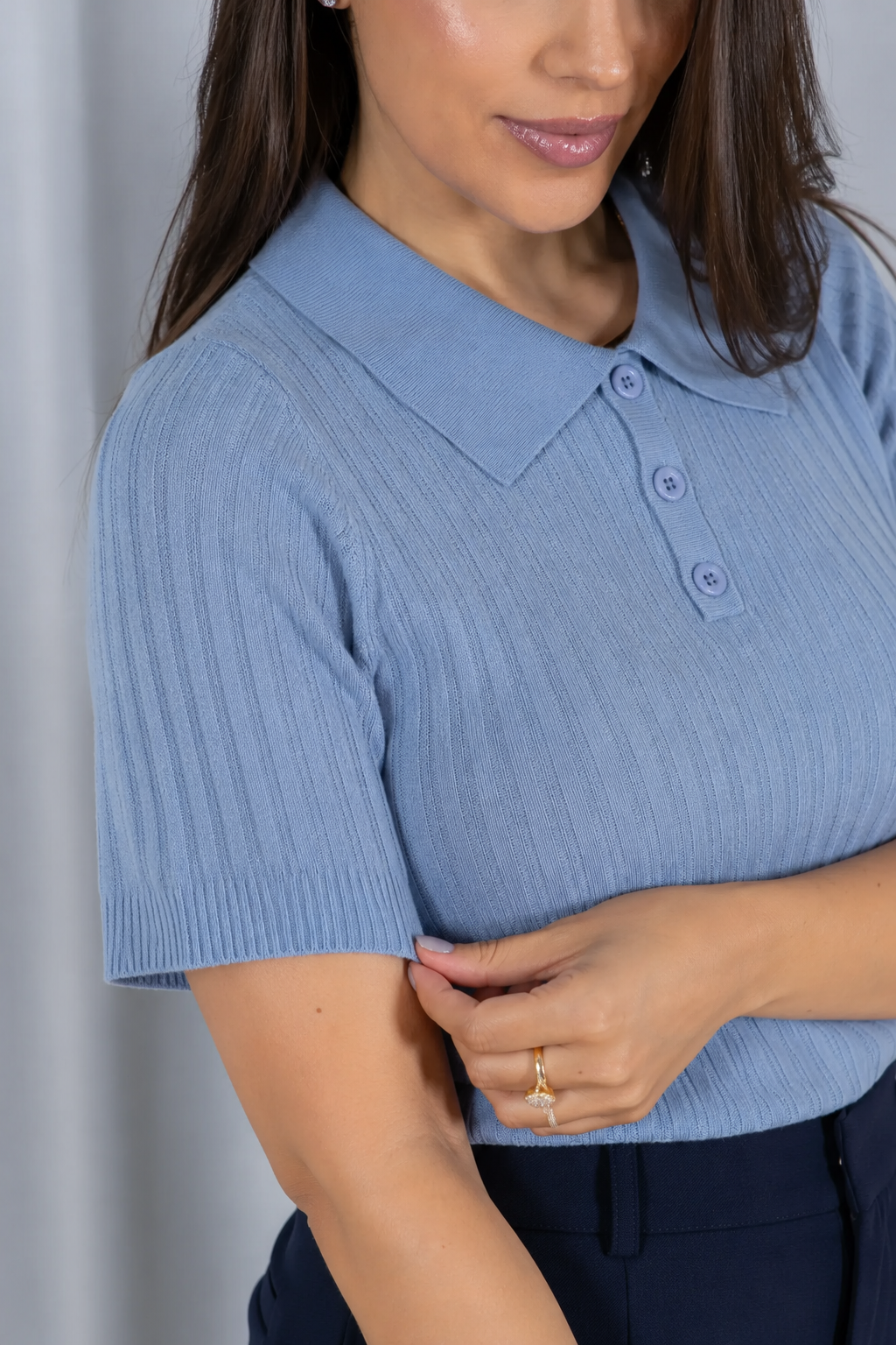 Blusa Modal Macia com Botões Julieta Verde