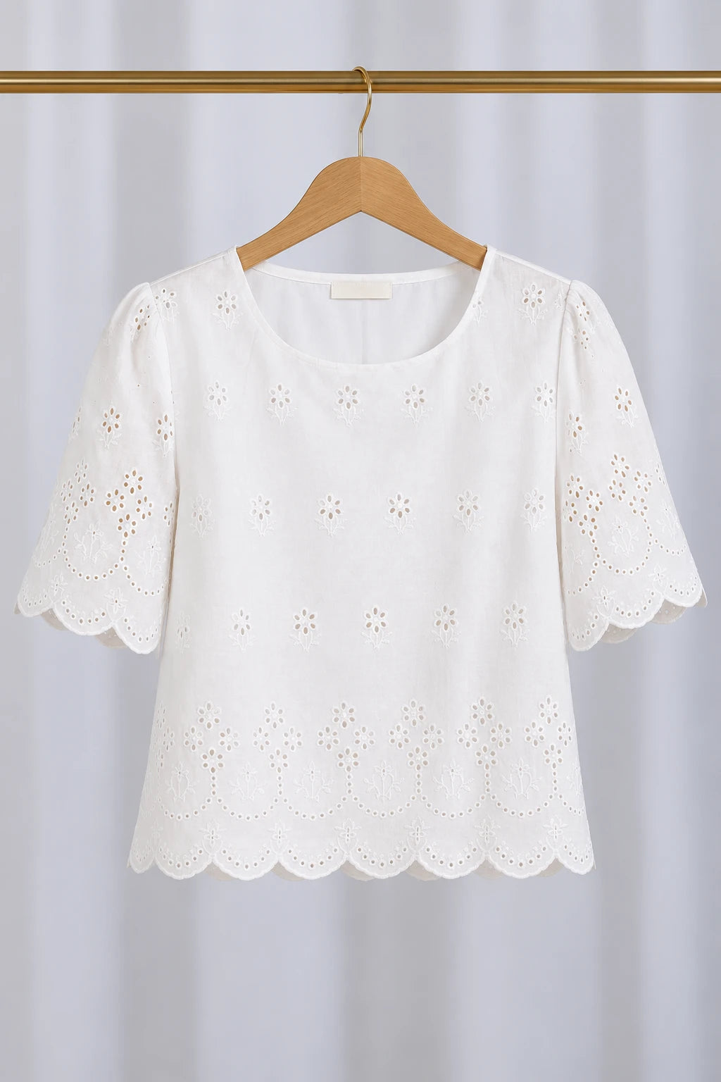 Blusa em Laise Leve e Delicada Clarissa Branca - frente