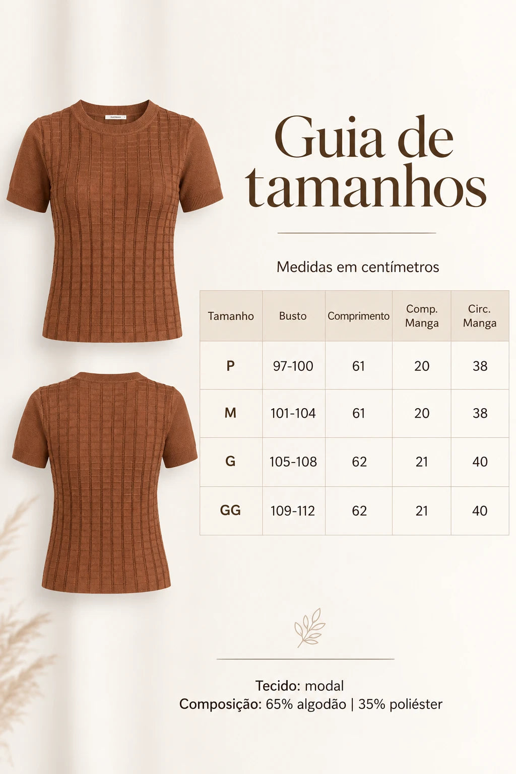 Blusa Leve em Modal Soraya Caramelo - frente