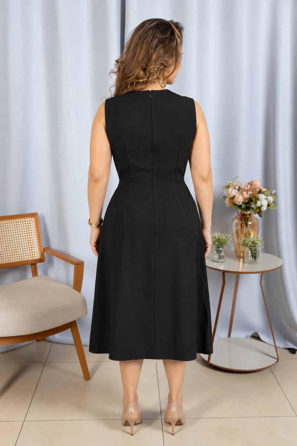 Vestido Leve em Visco Urban Cássia Preto - adicional 1