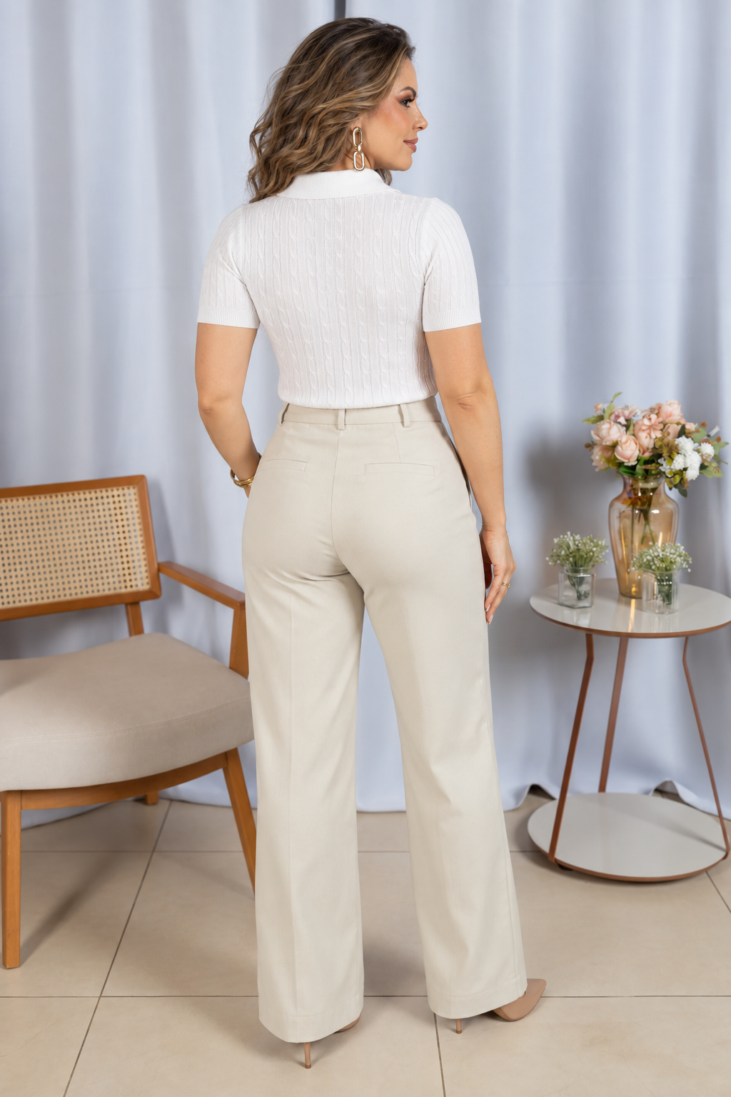 Blusa Modal Macia com Botões Juliete Branca - tabela de medidas