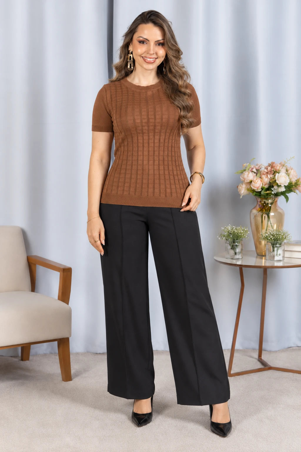Blusa Leve em Modal Soraya Caramelo - adicional 5