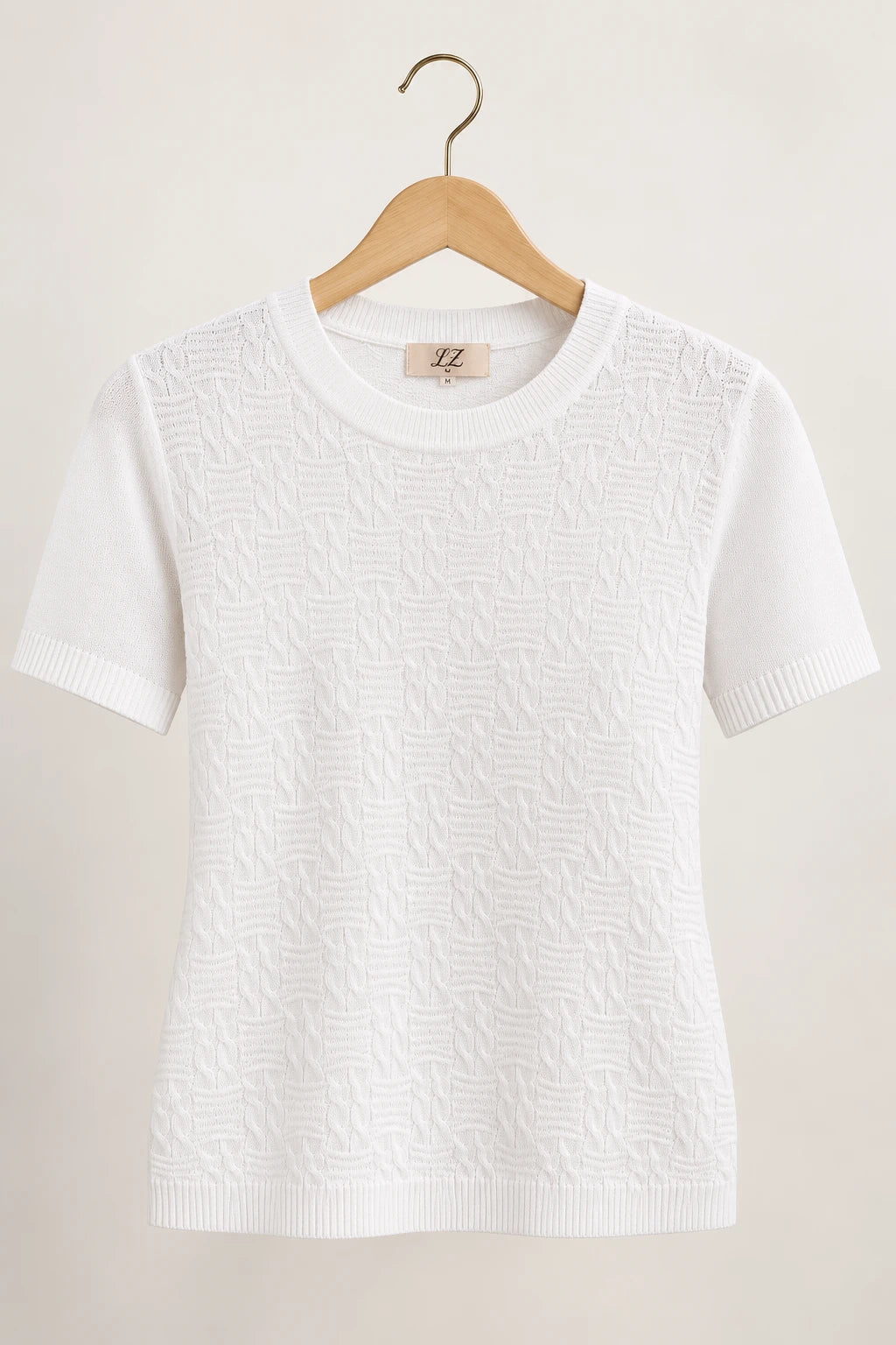 Blusa Manga Curta em Modal Texturizado Ariana Branca - costas