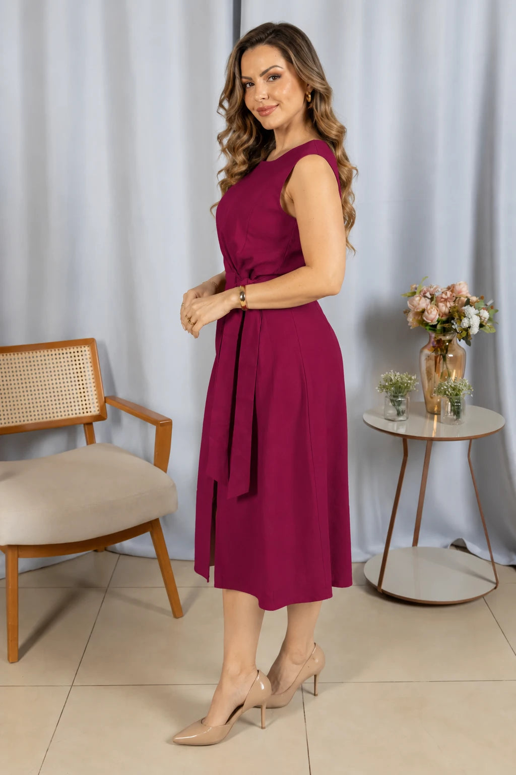 Vestido Leve em Visco Urban Cássia Fúcisa - costas