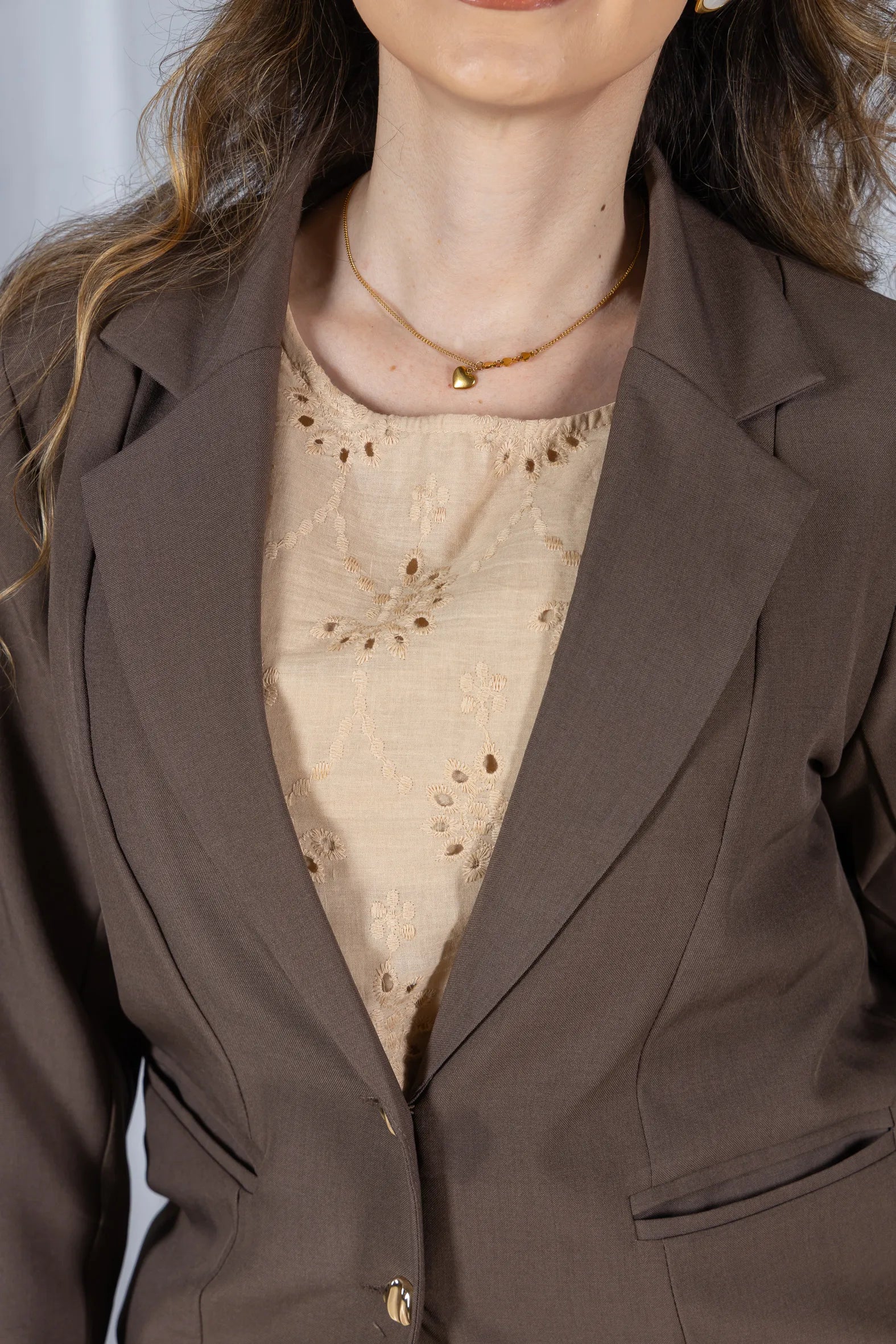 Blazer Estruturado Elegante Agatha Marrom
