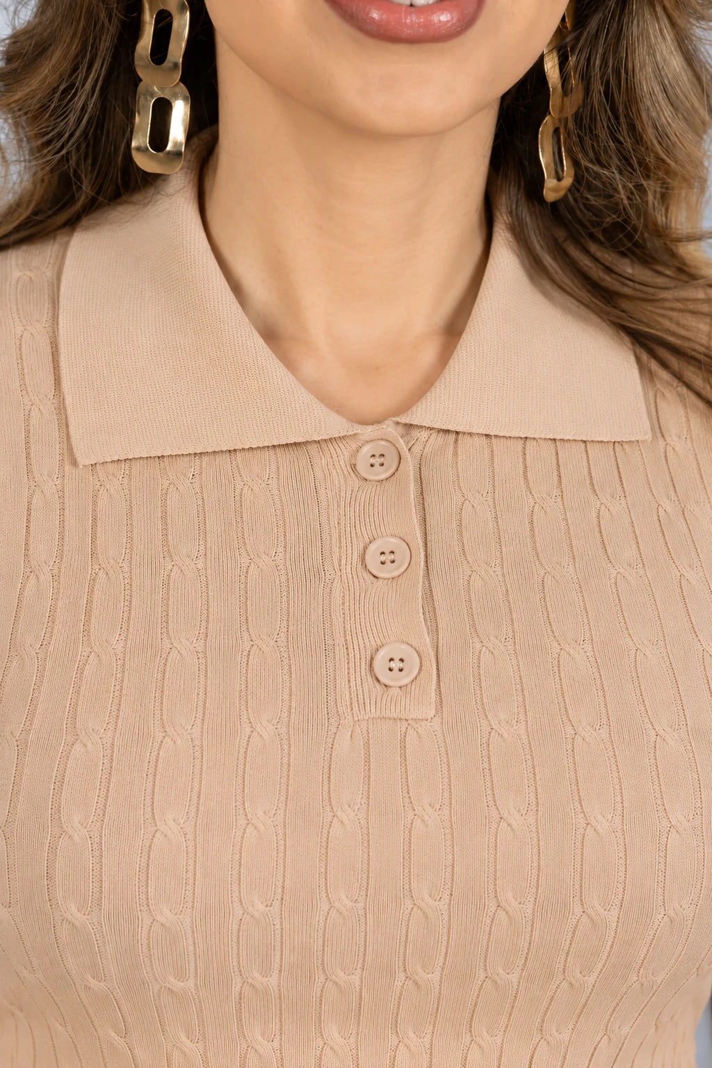 Blusa Modal Macia com Botões Juliete Bege - adicional 3