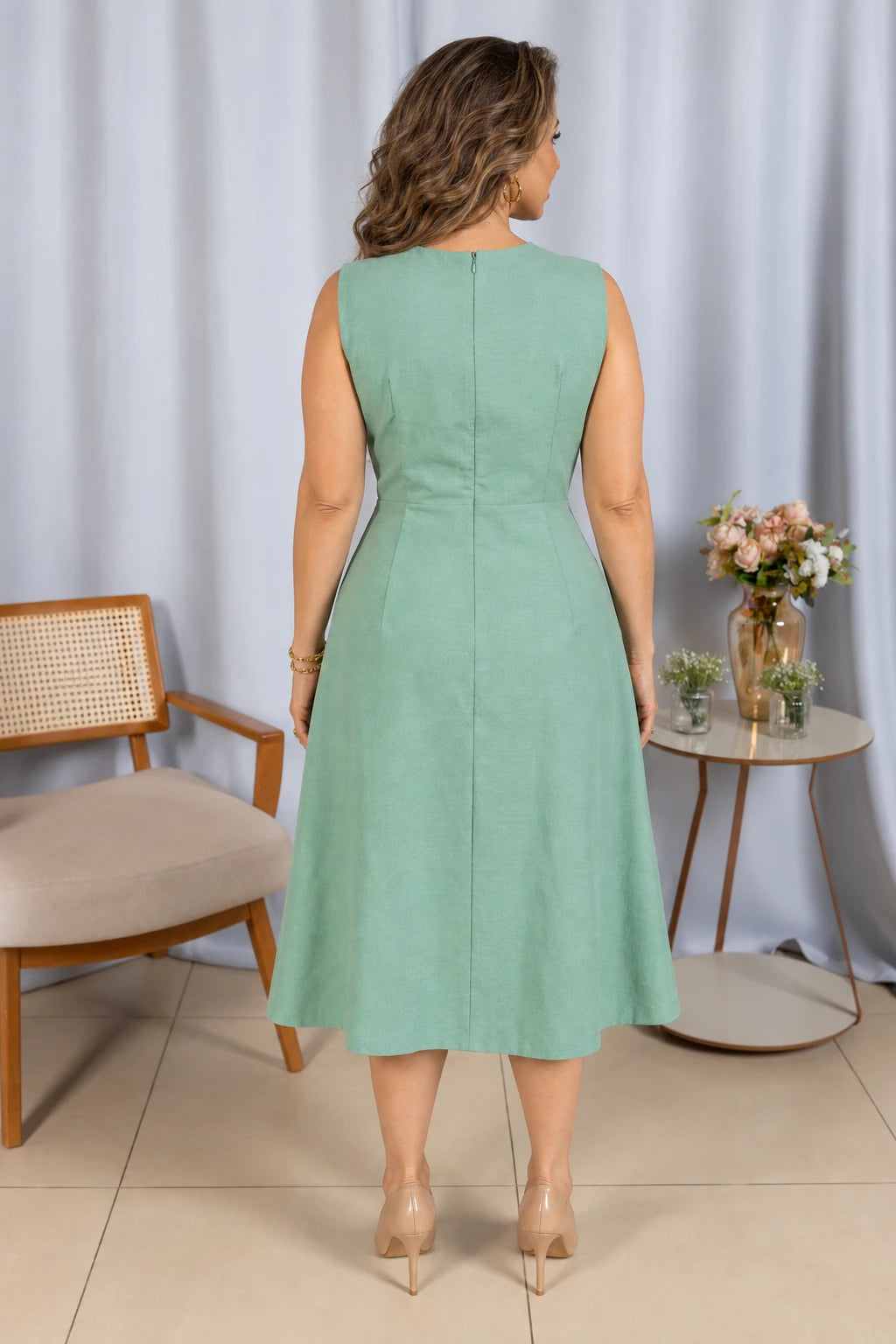 Vestido Leve em Visco Urban Cássia Verde - adicional 1