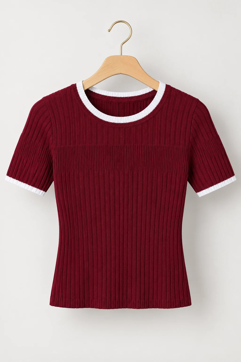 Blusa que Estica Detalhes Contrastantes Alessia Marsala - tabela de medidas