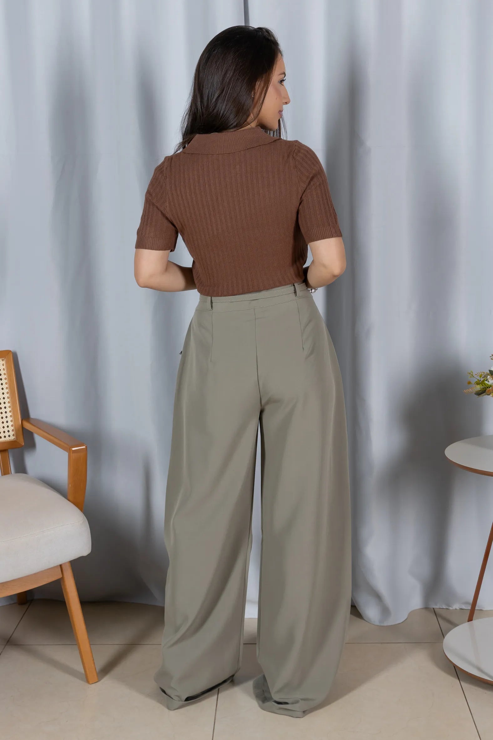 Blusa Modal Macia com Botões Julieta Marrom