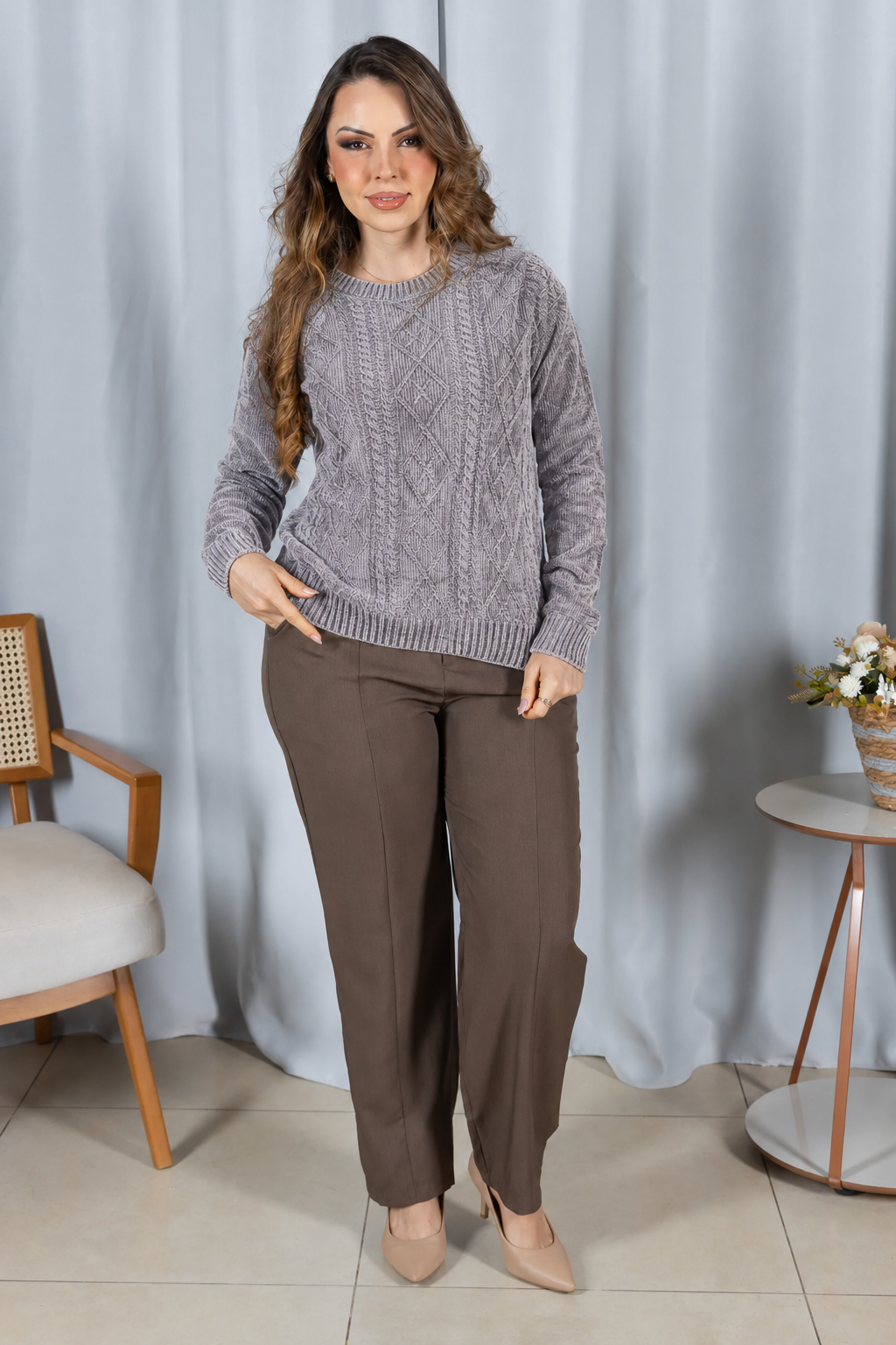 Tricot Mousse Macio Maju Cinza