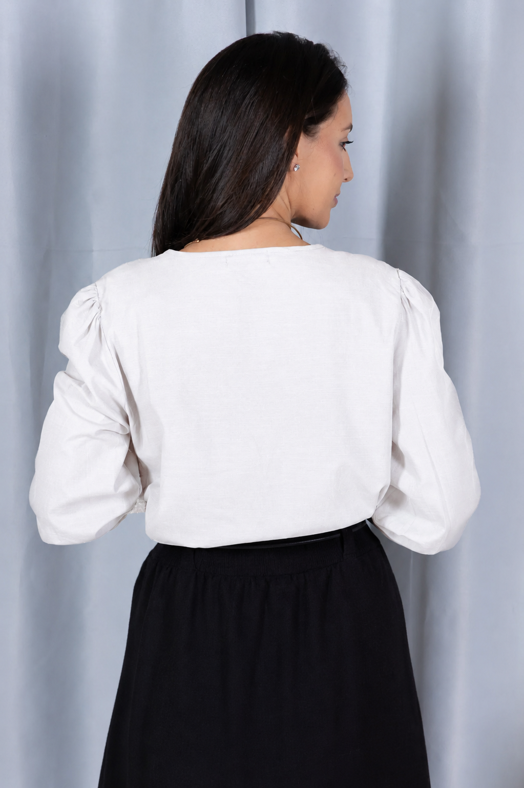 Blusa Cotton Visco com Bordado Artesanal Daiane Branca - variação adicional 2