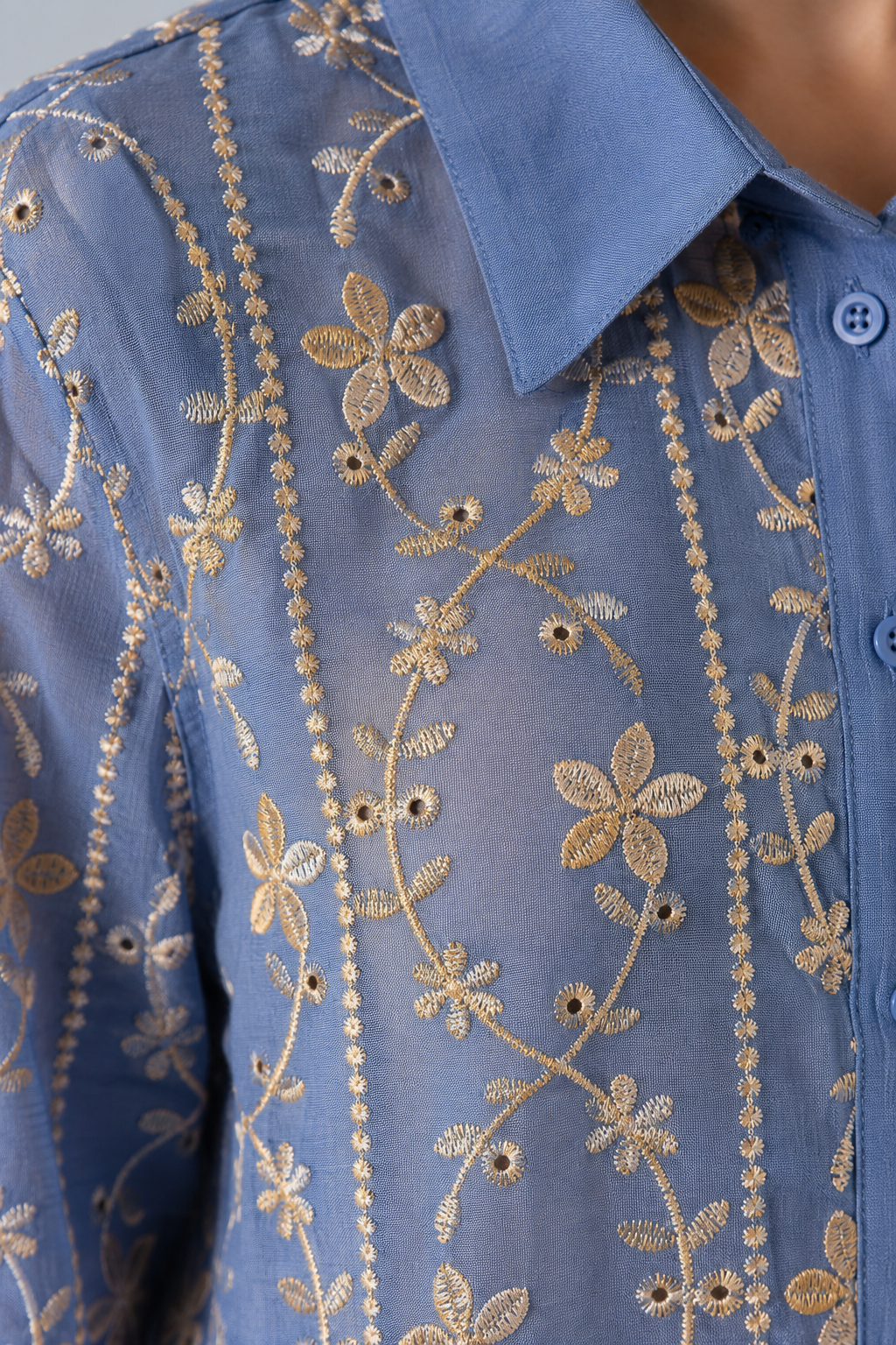 Camisa Laise Atemporal Maitê Azul