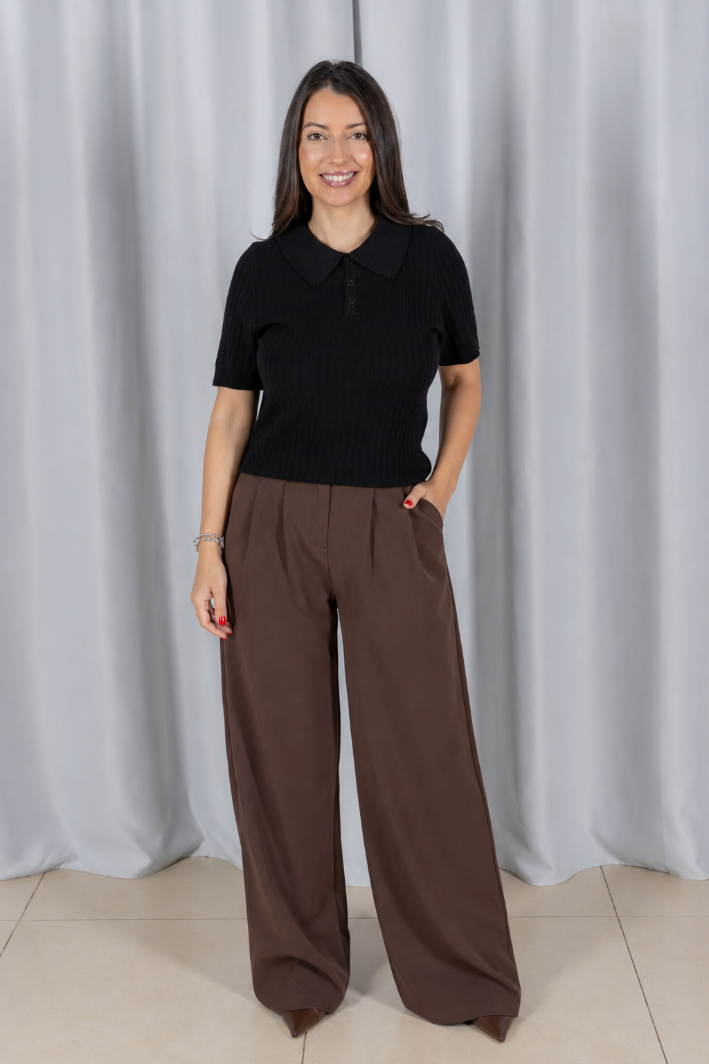 Blusa Modal Macia com Botões Julieta Preto