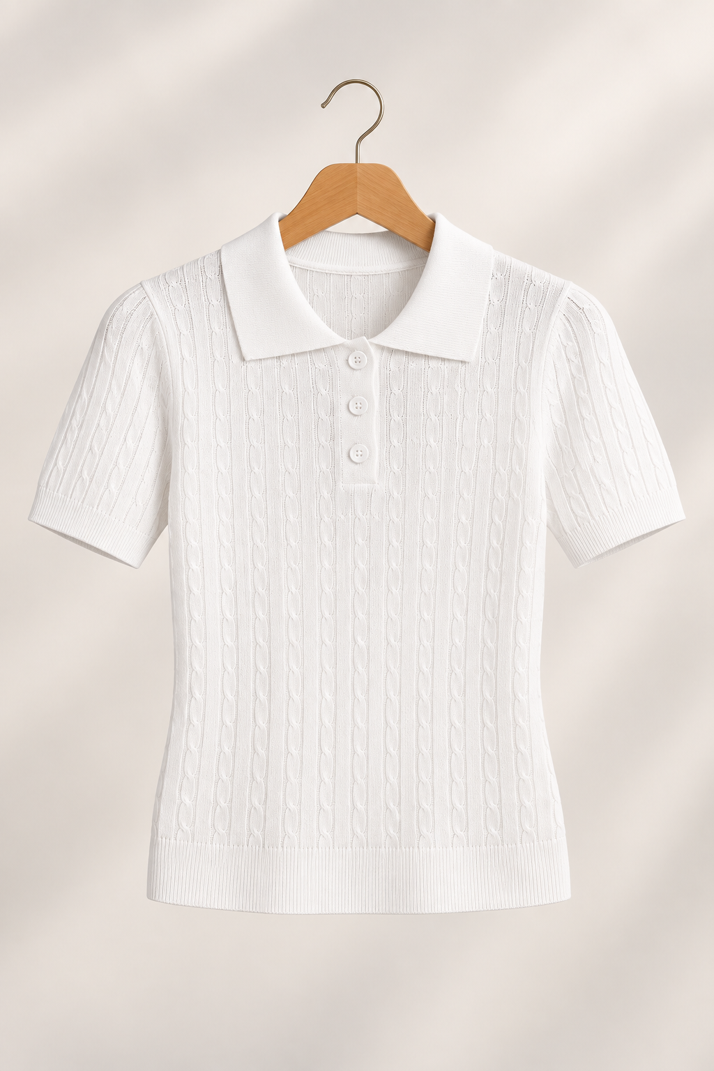 Blusa Modal Macia com Botões Juliete Branca - detalhe