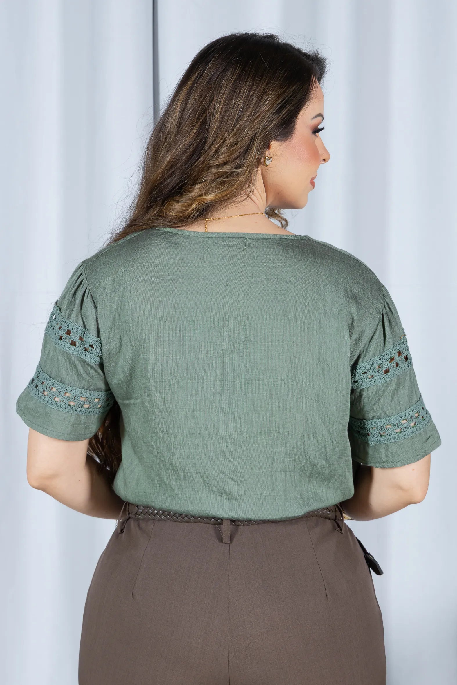 Blusa Cotton Air Decote "V" Lívia Verde