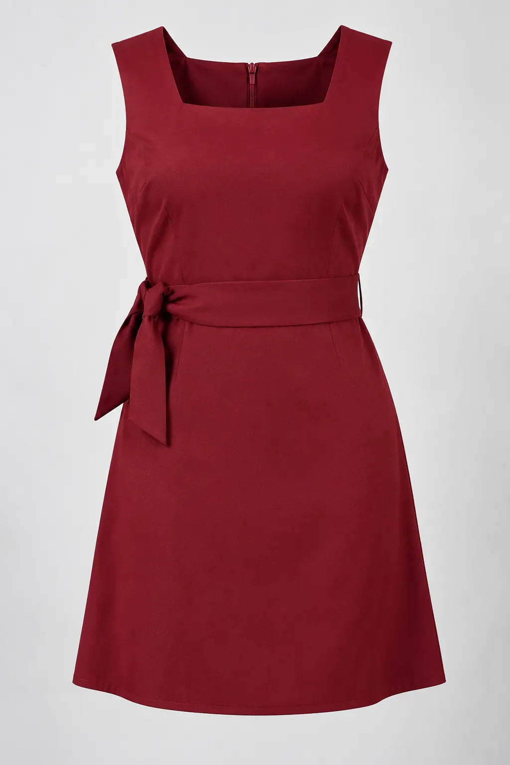 Vestido em Alfaiataria Decote Quadrado Malu Marsala