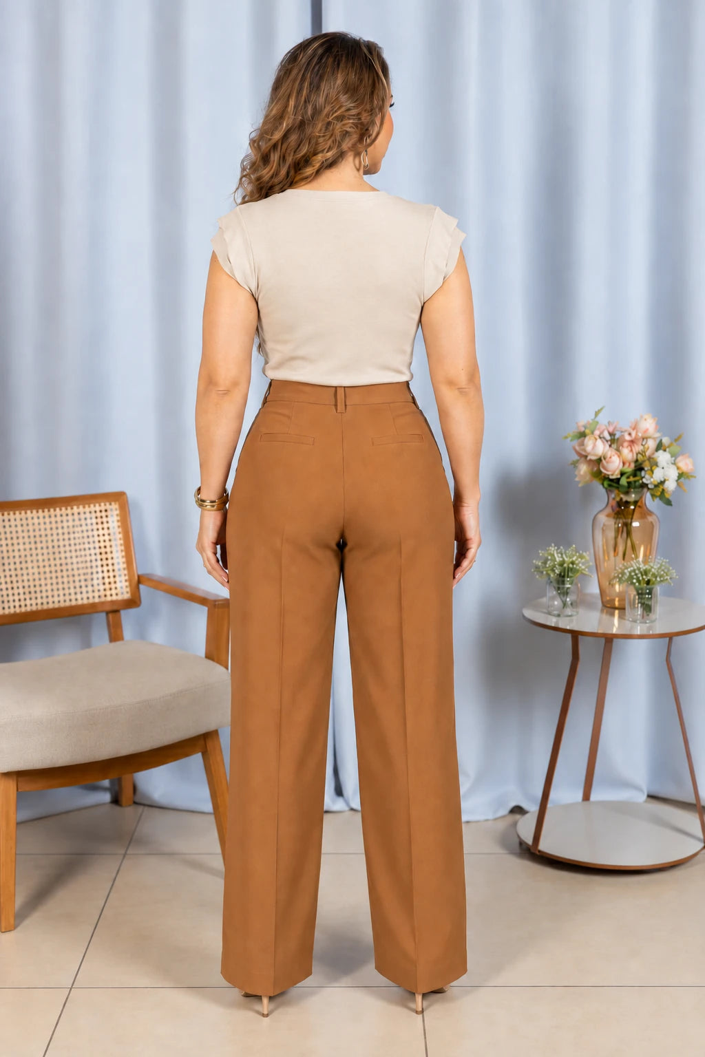 Blusa Confortável com Manga Muscle Ariela Creme - frente
