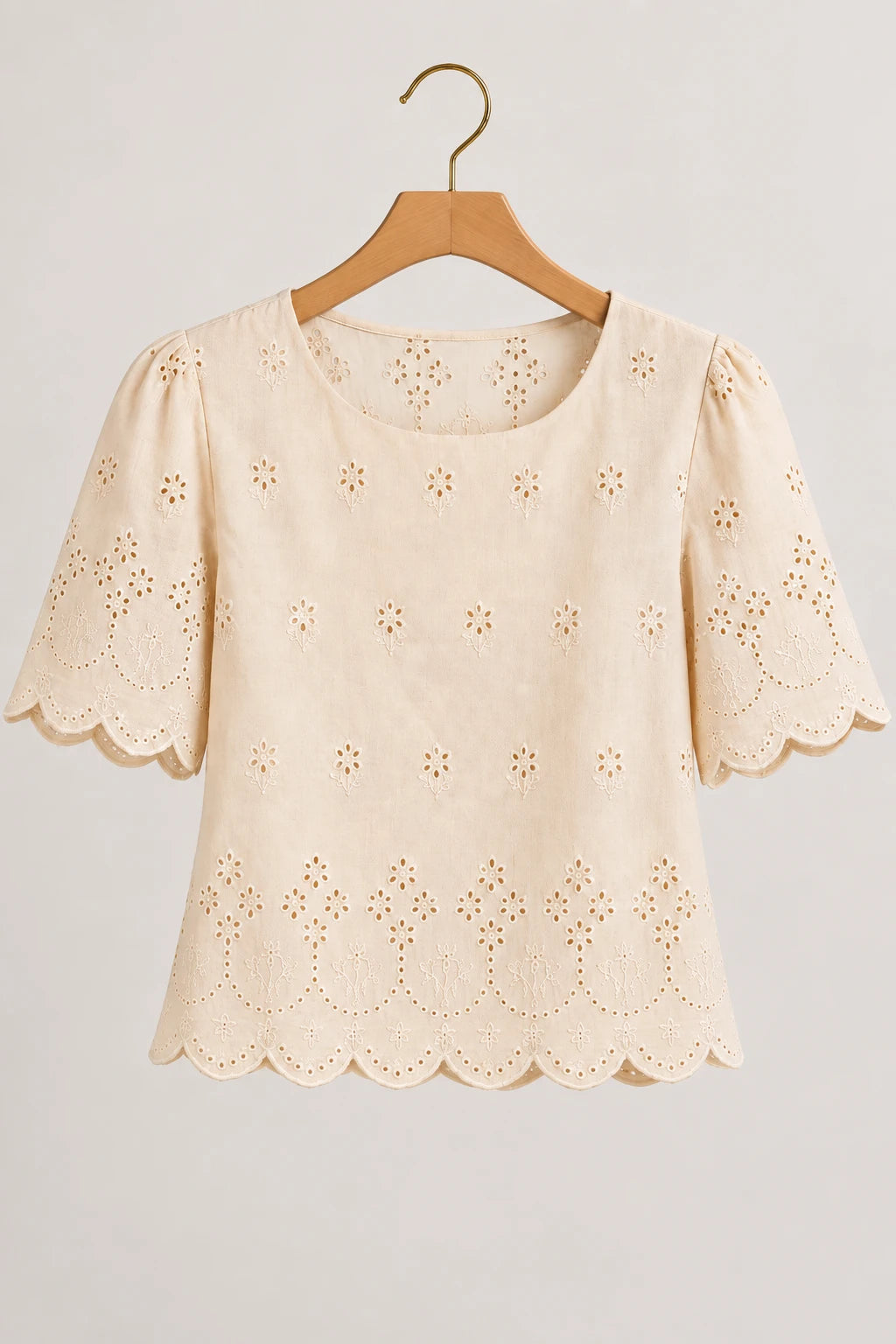 Blusa em Laise Leve e Delicada Clarissa Bege - adicional 3