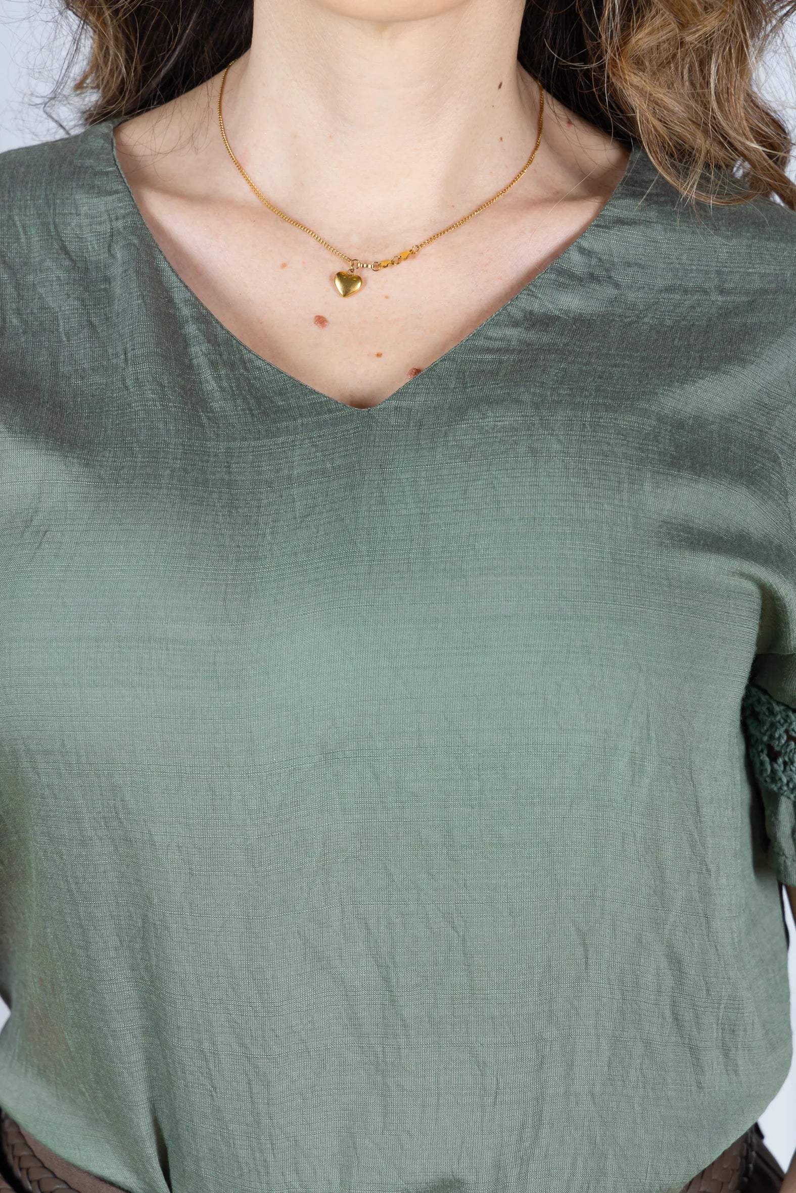 Blusa Cotton Air Decote "V" Lívia Verde