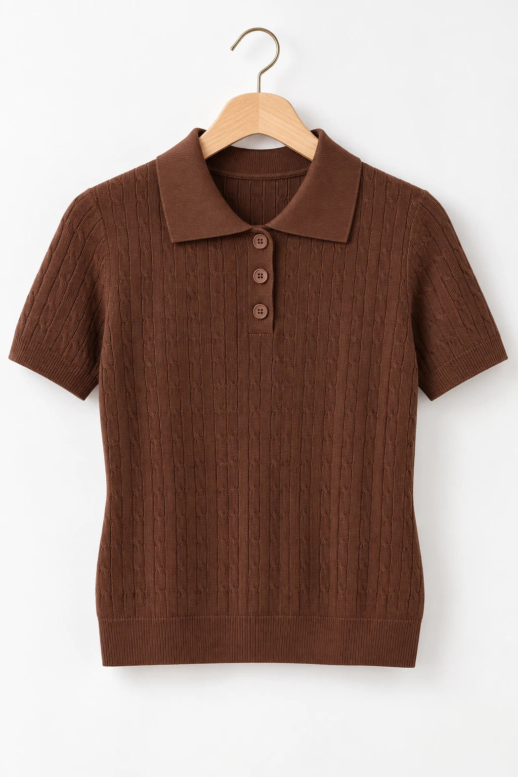 Blusa Modal Macia com Botões Juliete Marrom - costas