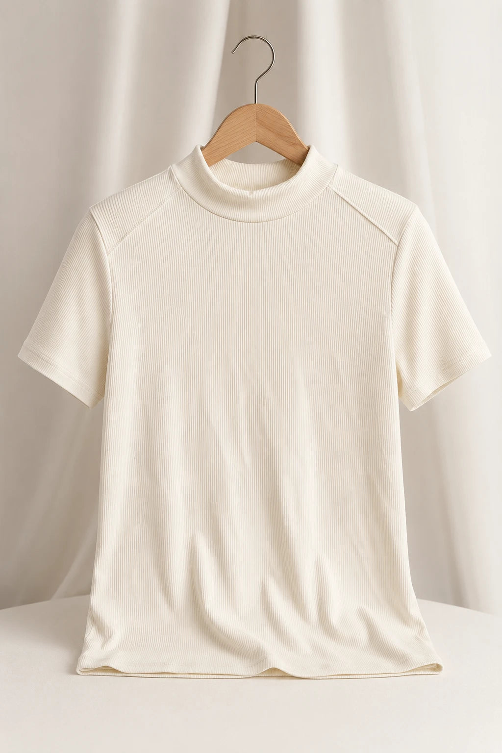 Blusa Malha Canelada que Estica Emília Branca