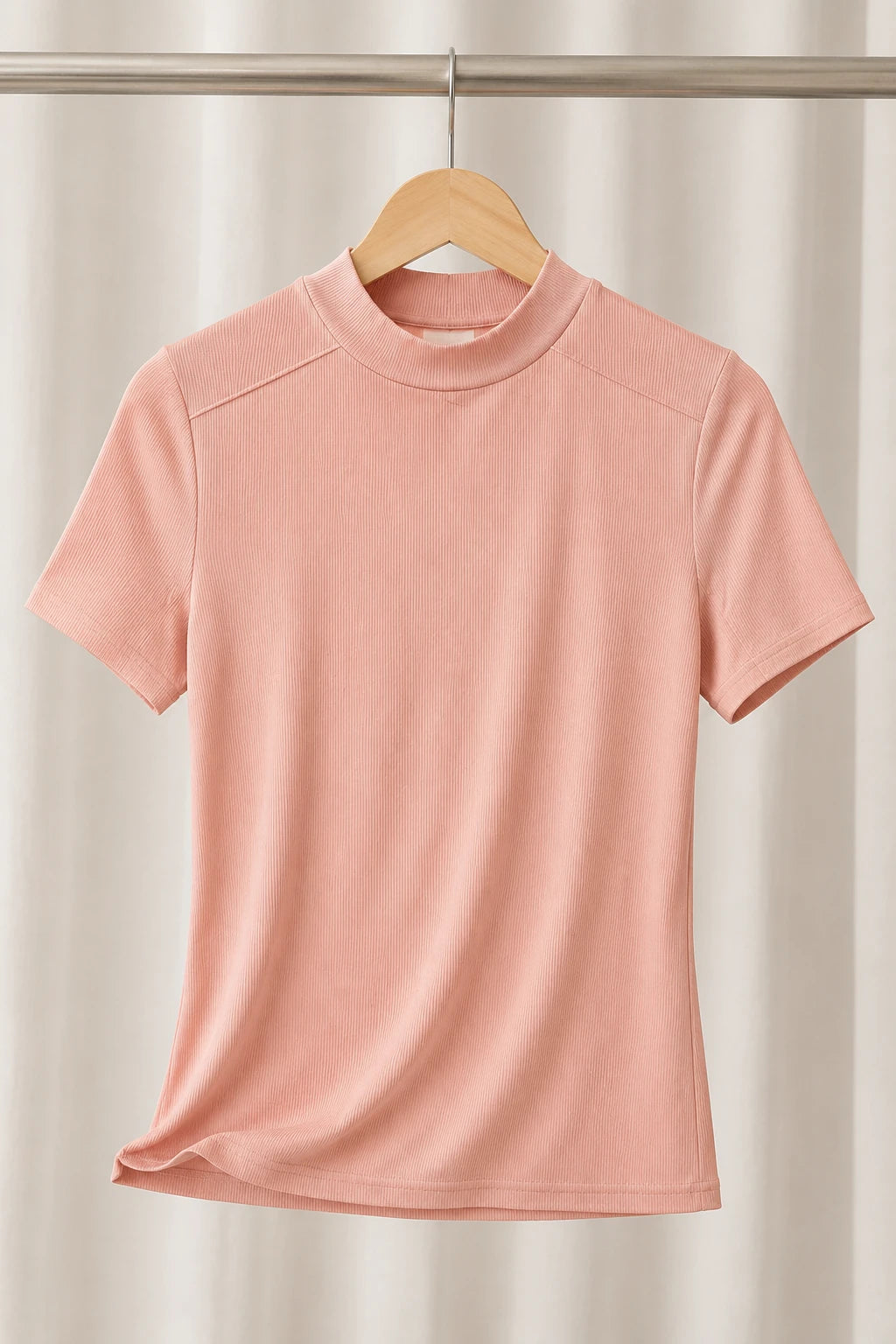 Blusa Malha Canelada que Estica Emília Rosa