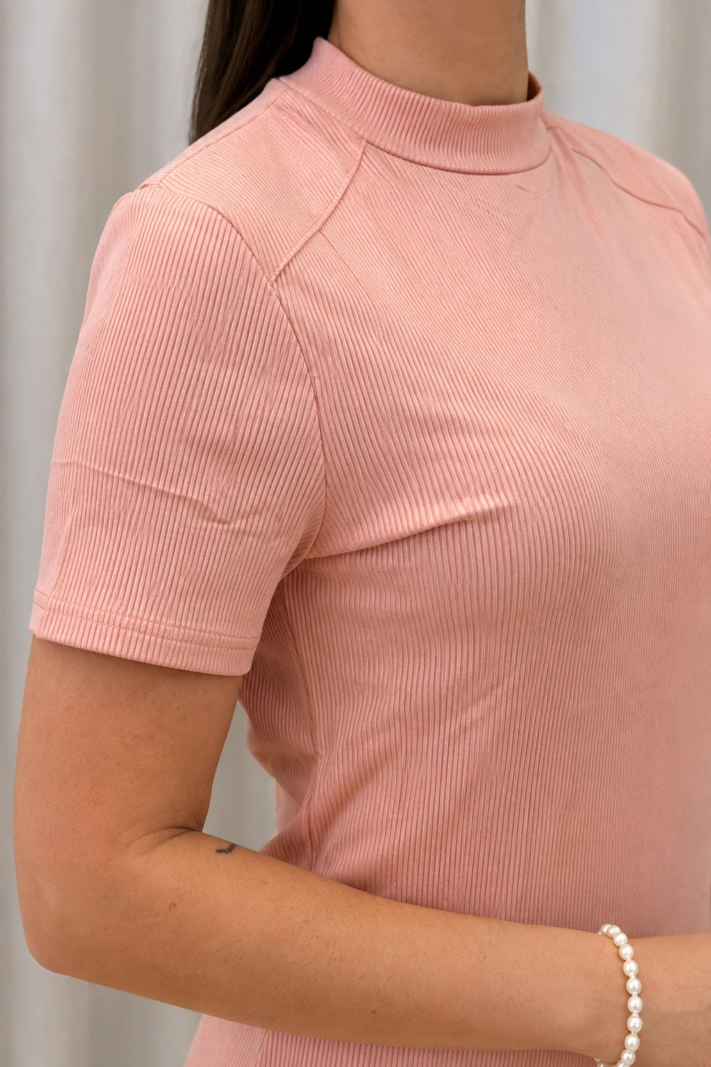 Blusa Malha Canelada que Estica Emília Rosa