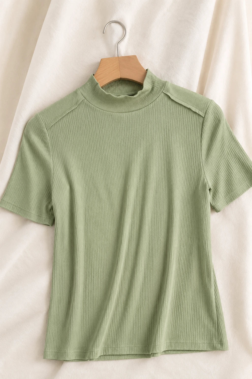 Blusa Malha Canelada que Estica Emília Verde