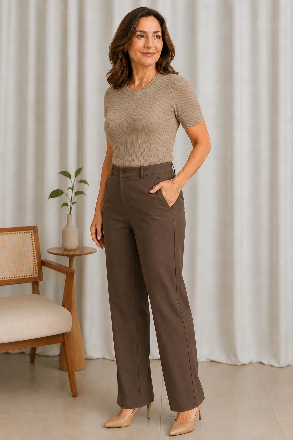 Blusa Modal Confortável Eva Caqui