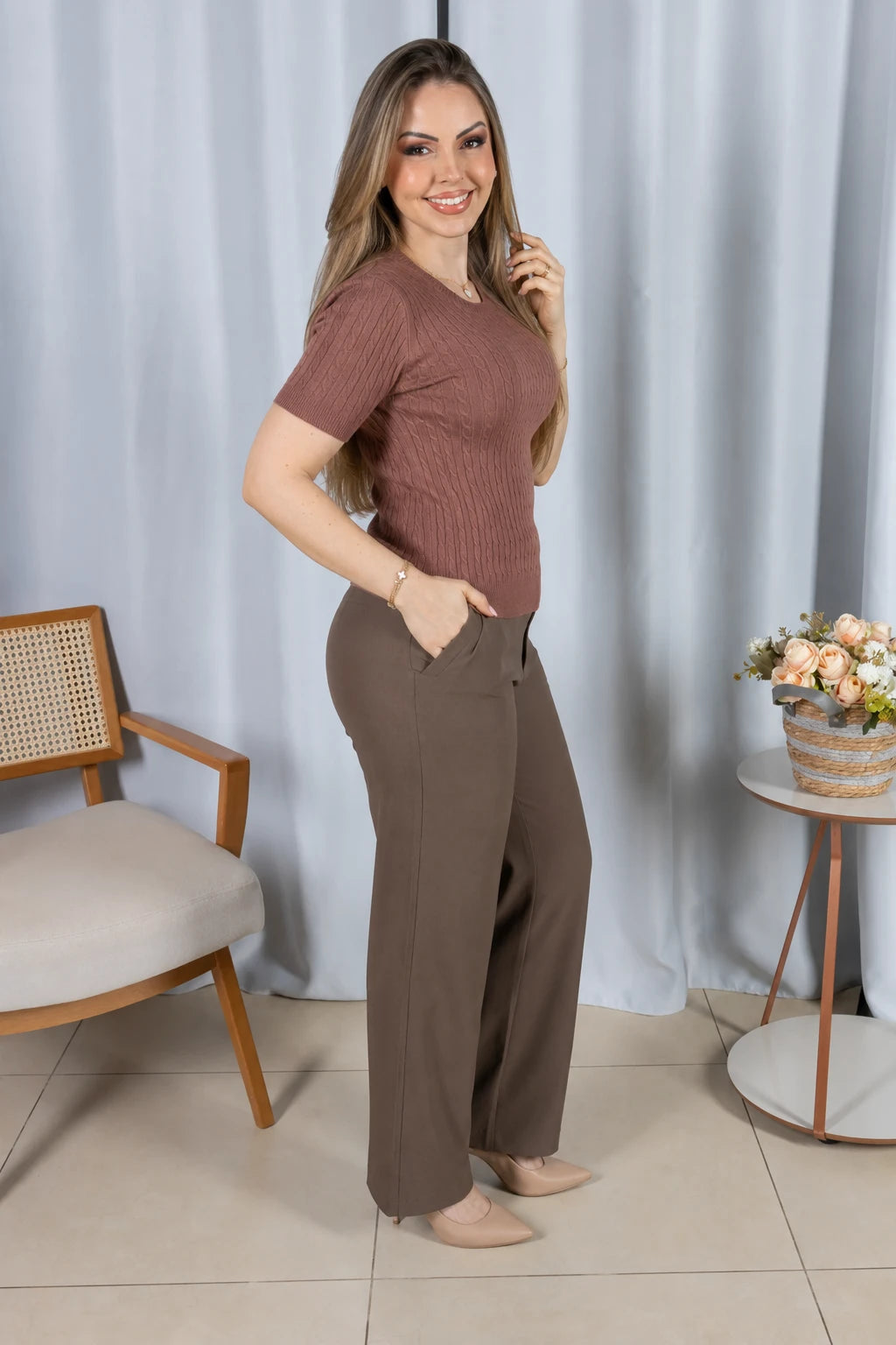 Blusa Modal Confortável Eva Marrom
