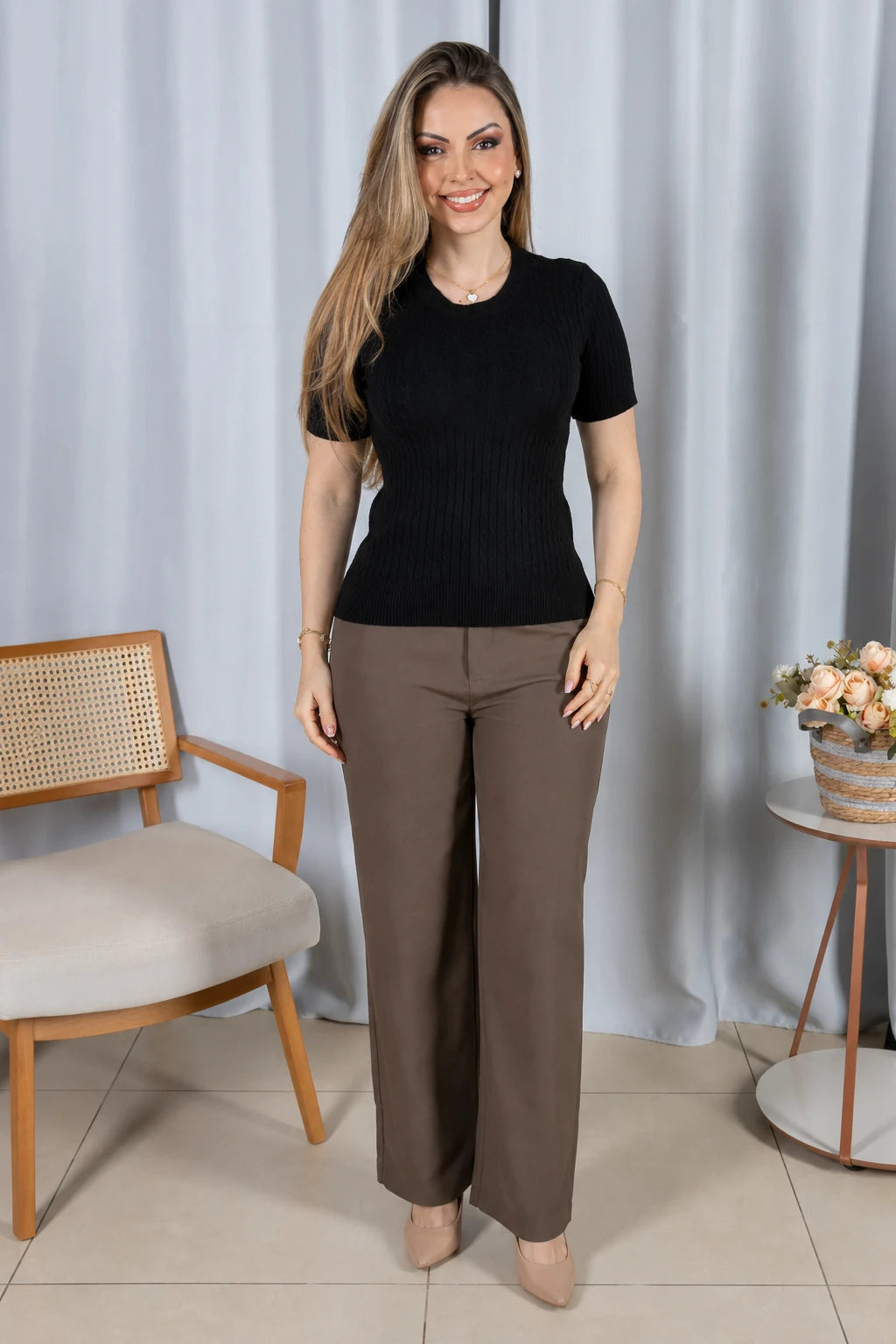 Blusa Modal Confortável Eva Preta