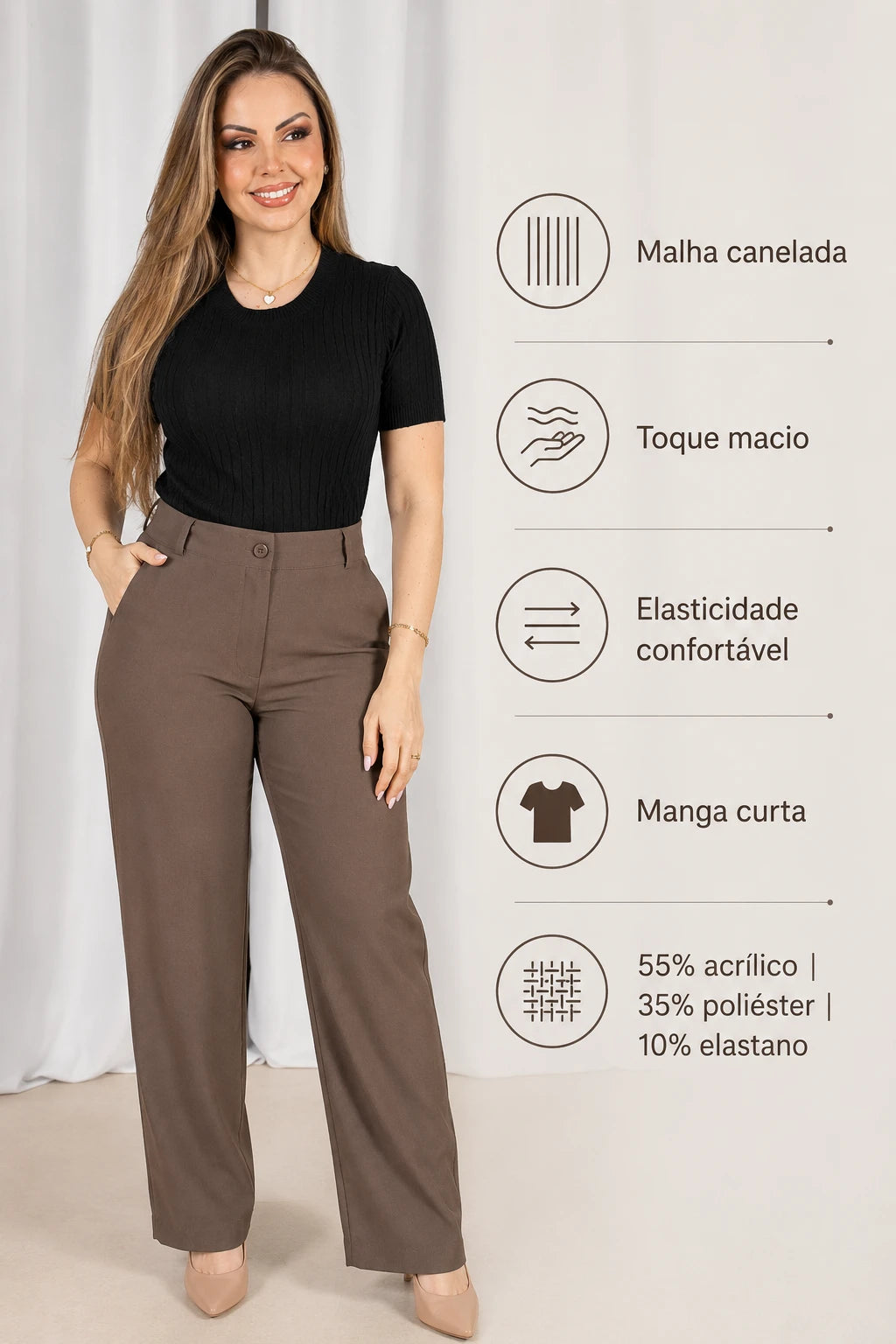 Blusa Modal Confortável Eva Preta