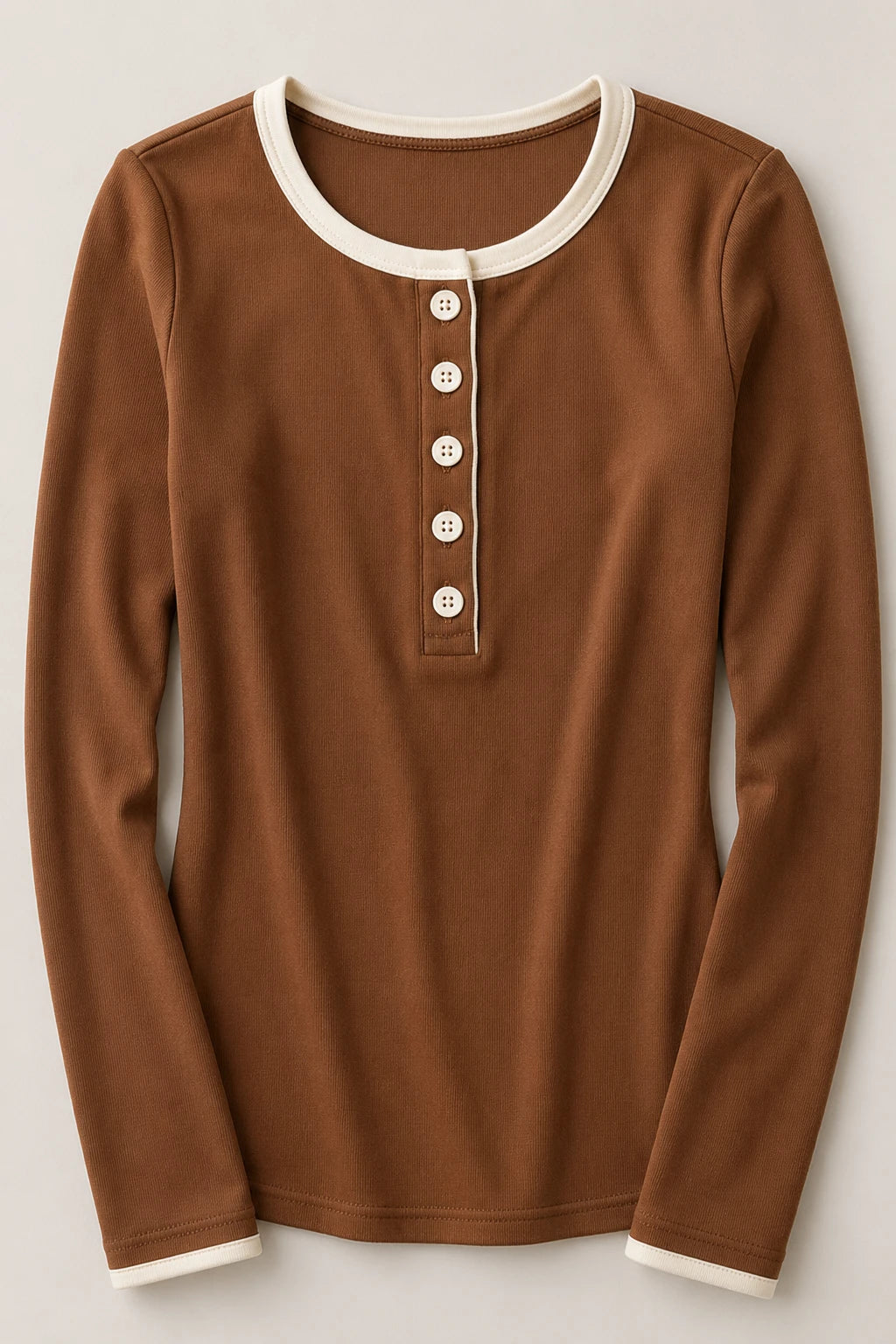 Blusa Cotton Lycra Confortável Helena Marrom