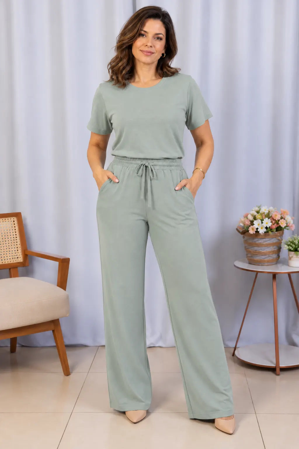 Blusa Manga Curta em Malha Knit Lorena Verde — lorena verde b (7).webp
